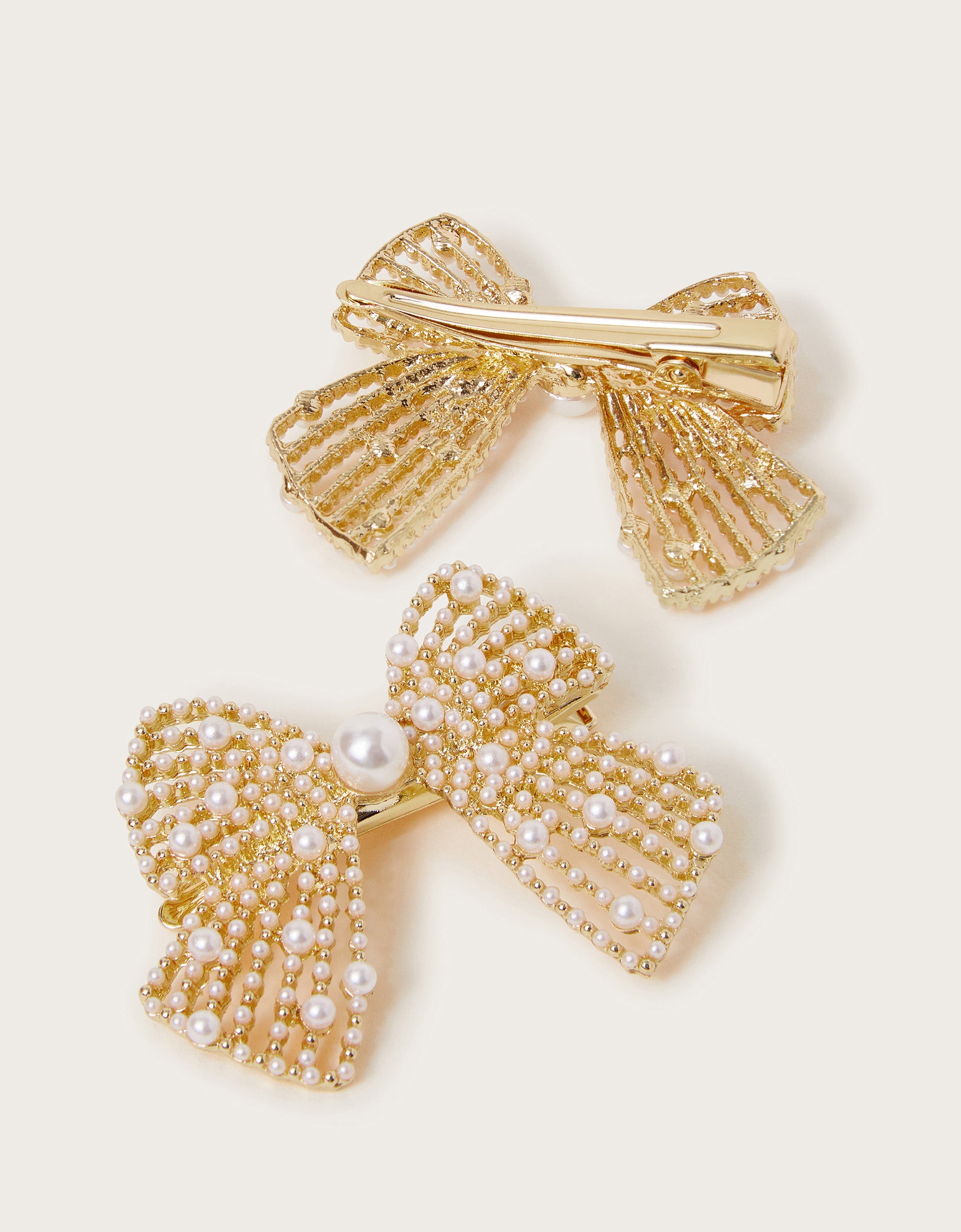 SET SNALA - 2PK PEARLY BOW CLIPS