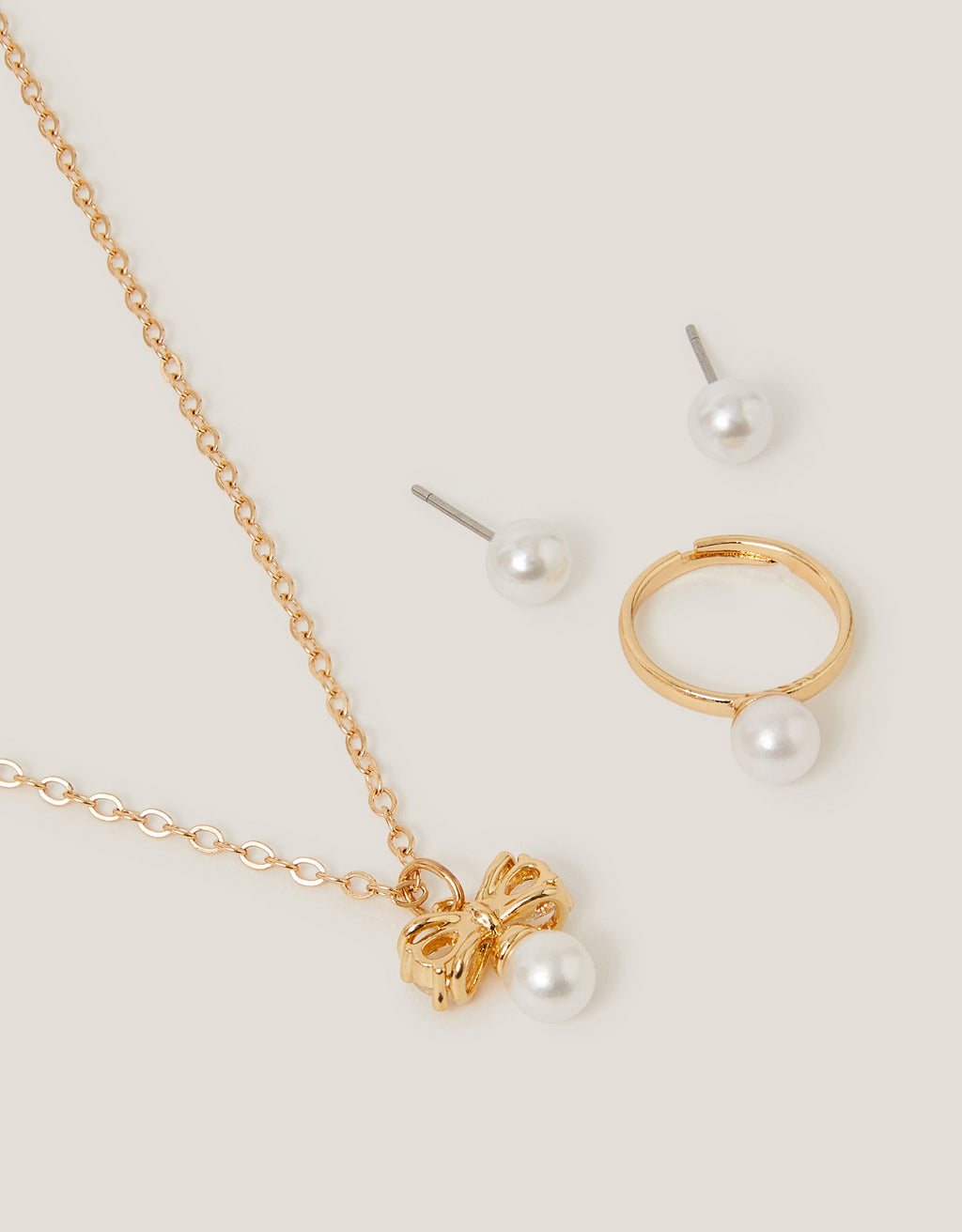 SET NAKITA - PEARL PENDANT BOW JWL SET