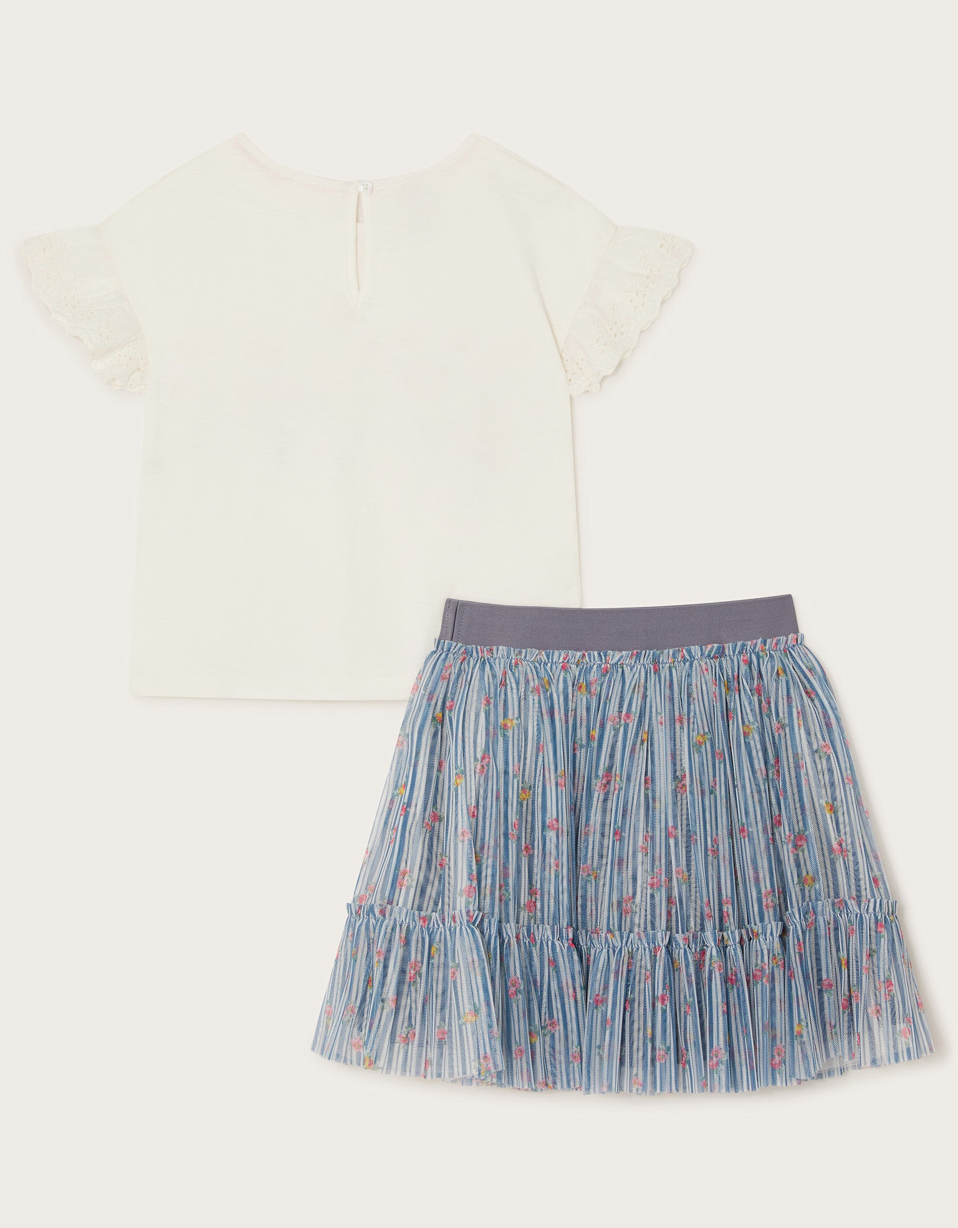 SET - FLORAL EMB MESH DISCO SET