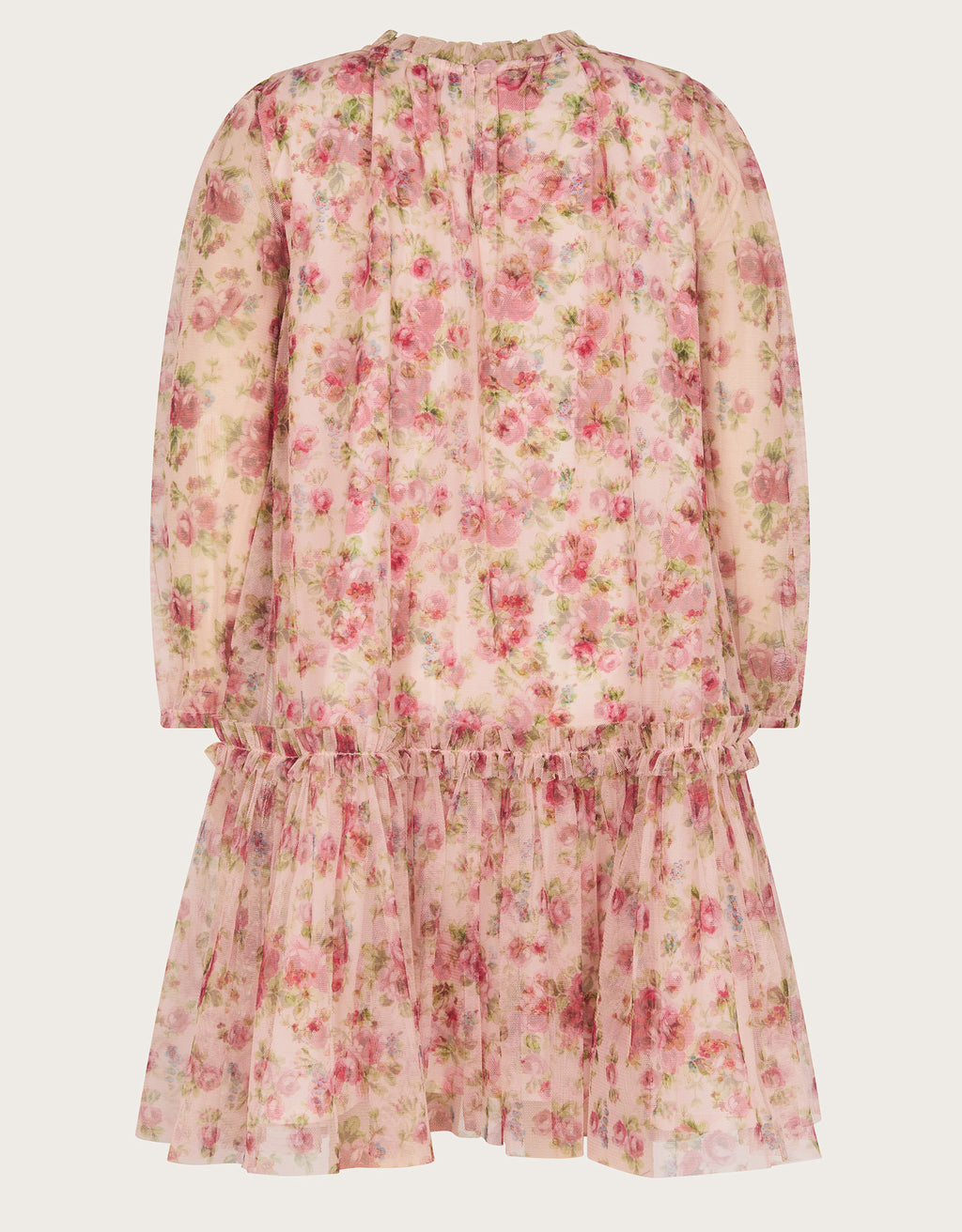 HALJINA - LS FLORAL MESH PRINTED DR