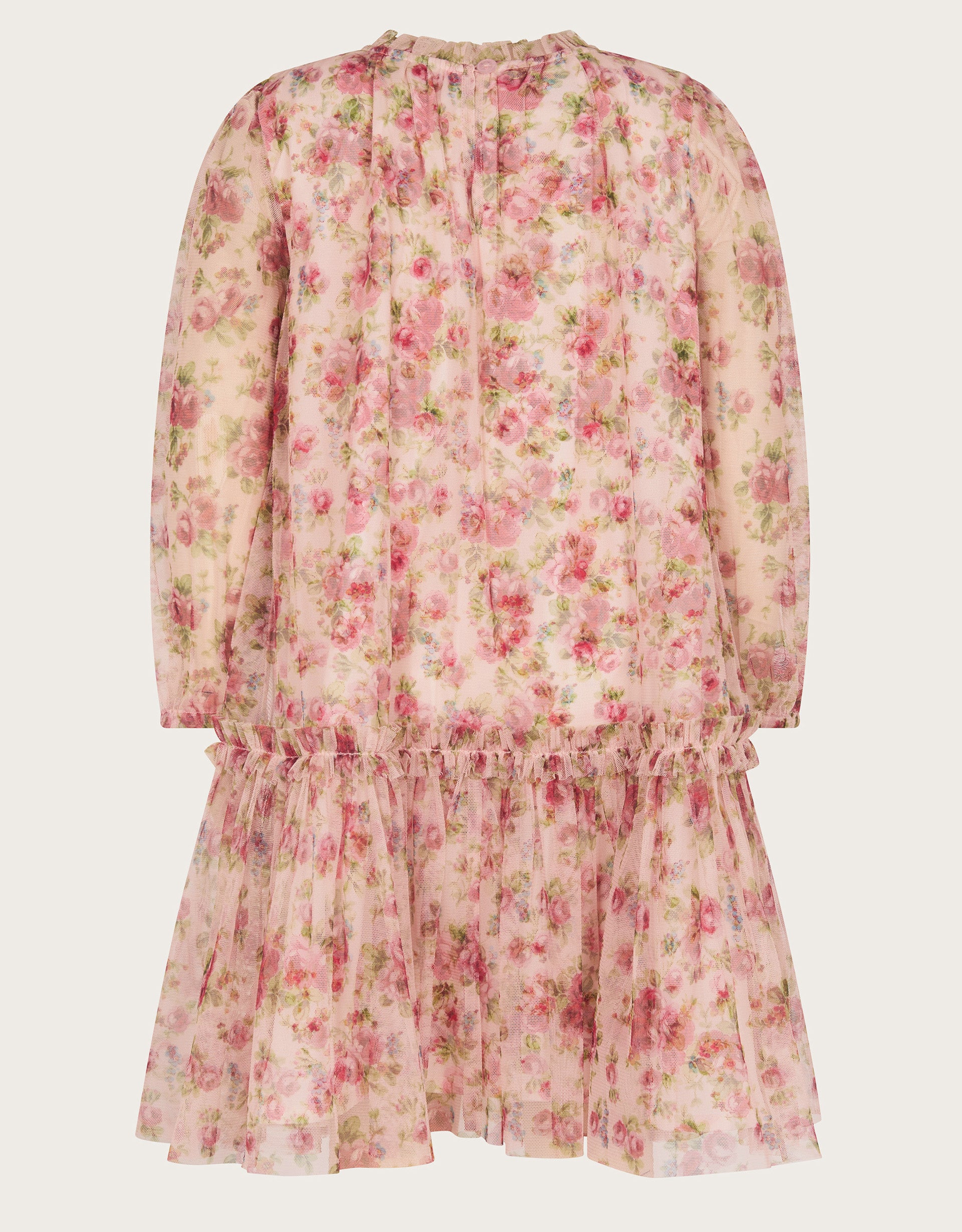HALJINA - LS FLORAL MESH PRINTED DR