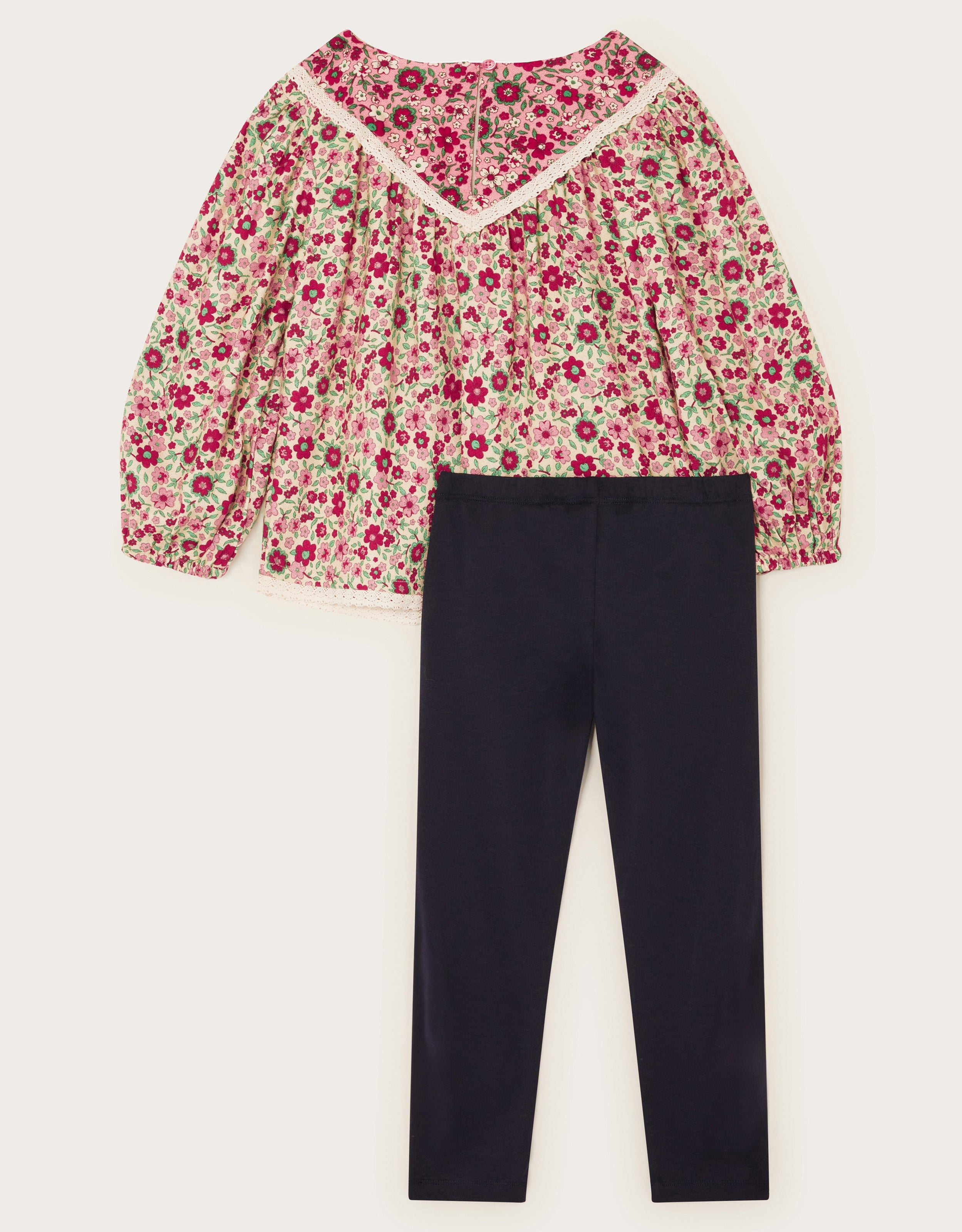 SET - FLORAL WOVEN BLOUSE& LEGG