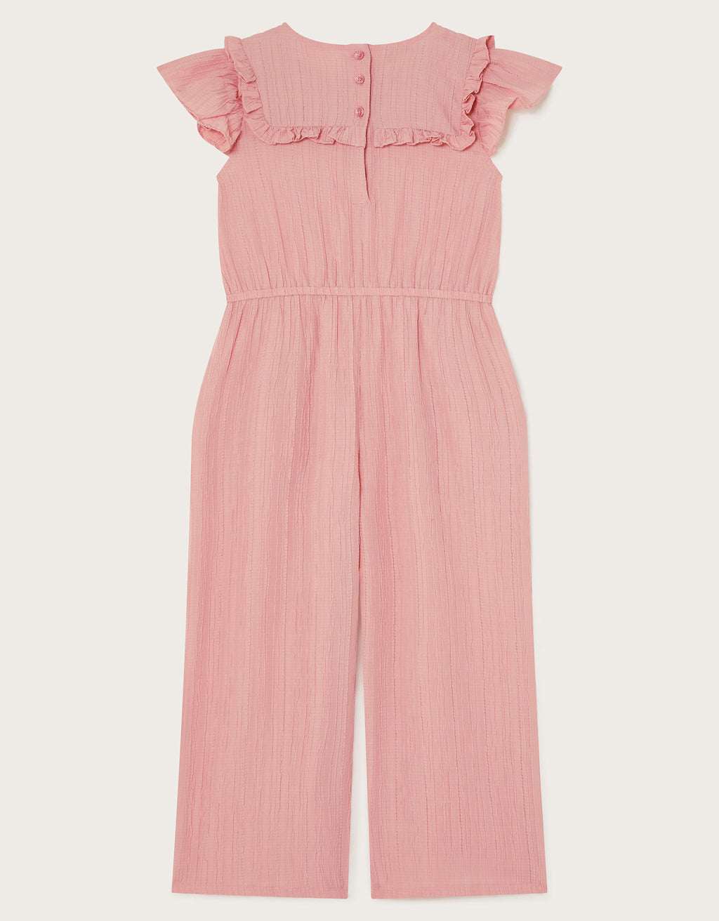 KOMBINEZON - SMOCKED TEXTURED JUMPSUIT