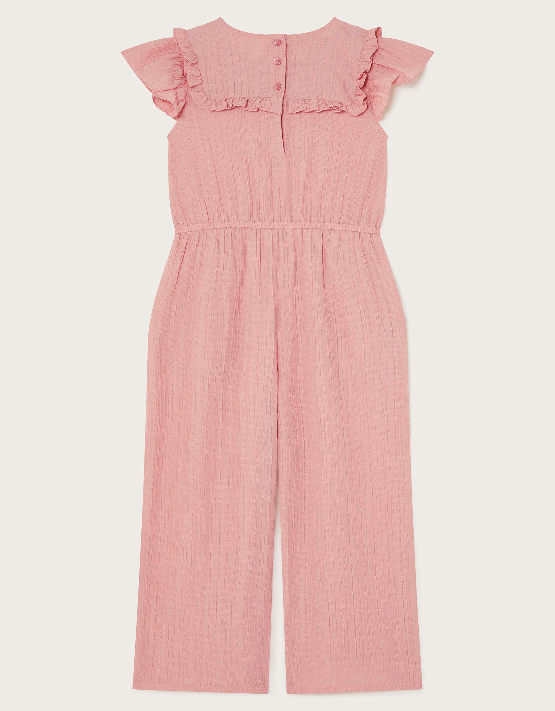 KOMBINEZON - SMOCKED TEXTURED JUMPSUIT