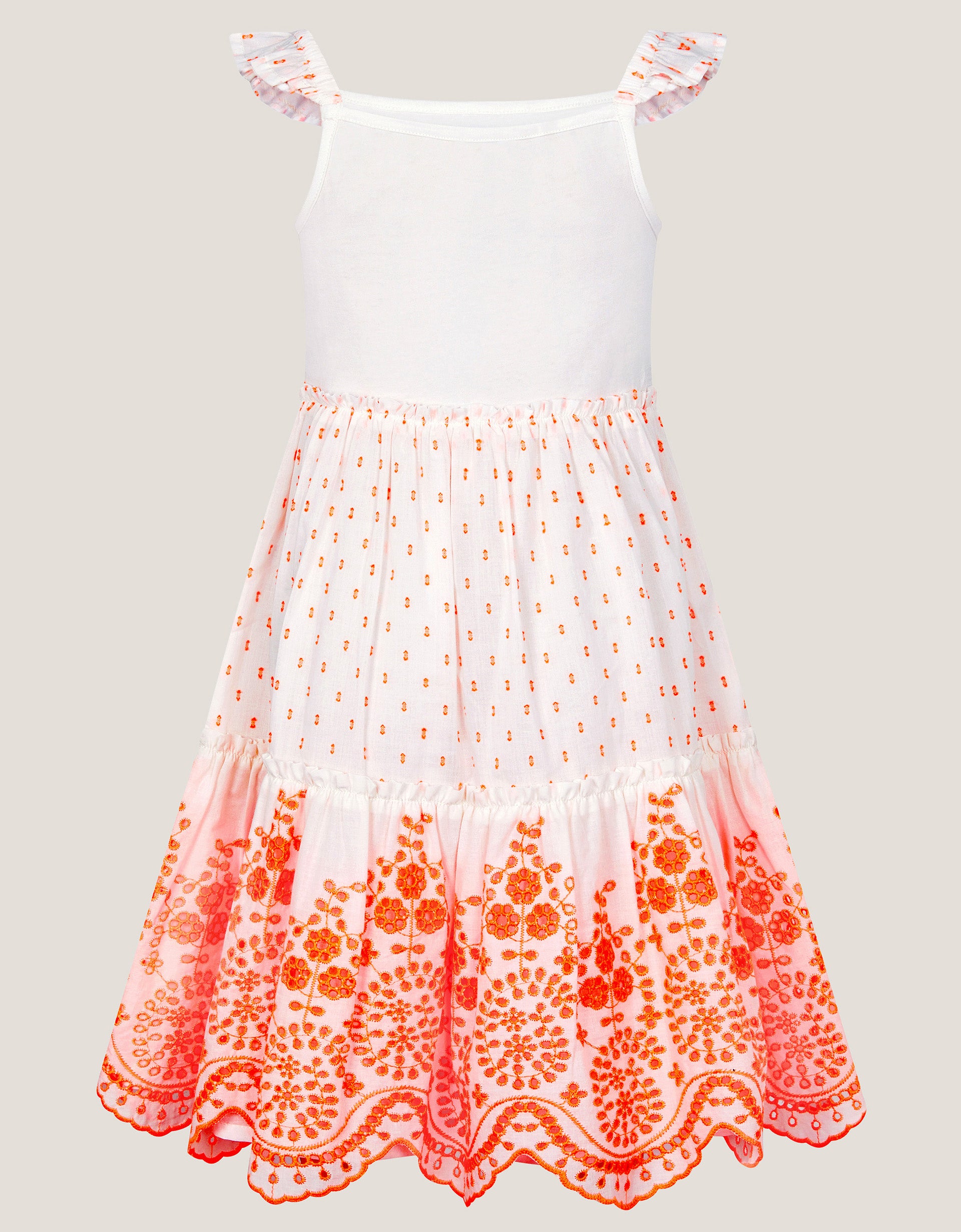 HALJINA - WHITE NEON BRODERIE DRESS