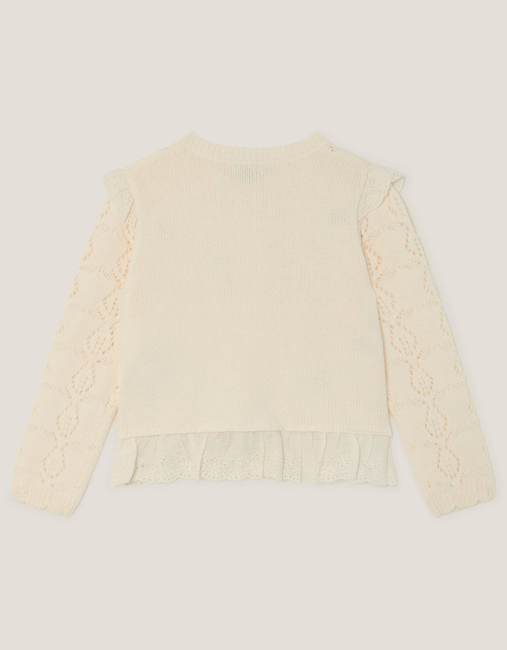 KARDIGAN - EMBROIDERED FRILL BROIDER