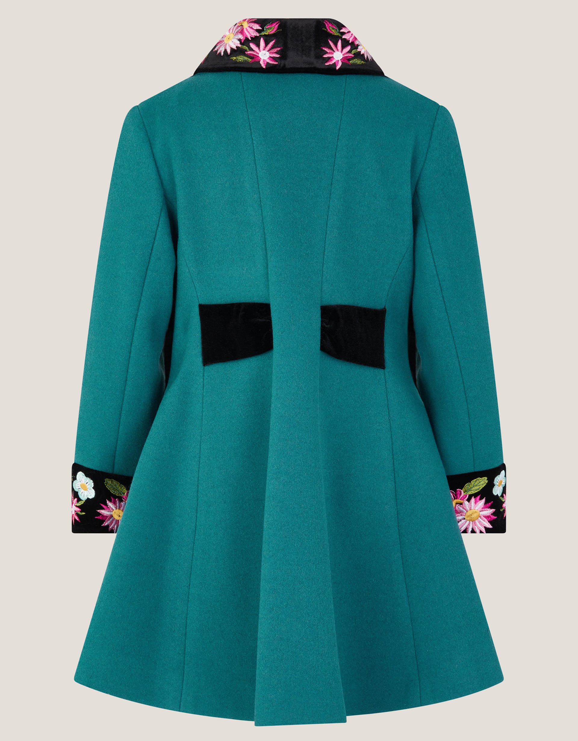 KAPUT - TEAL WOOL VELVET COAT