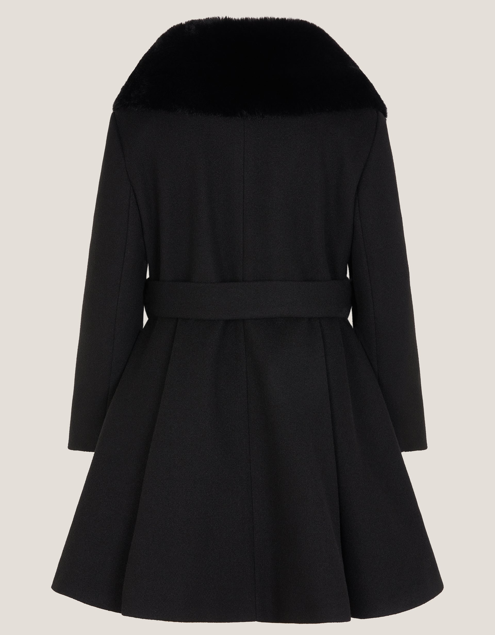KAPUT - BLACK BELTED FUR COAT