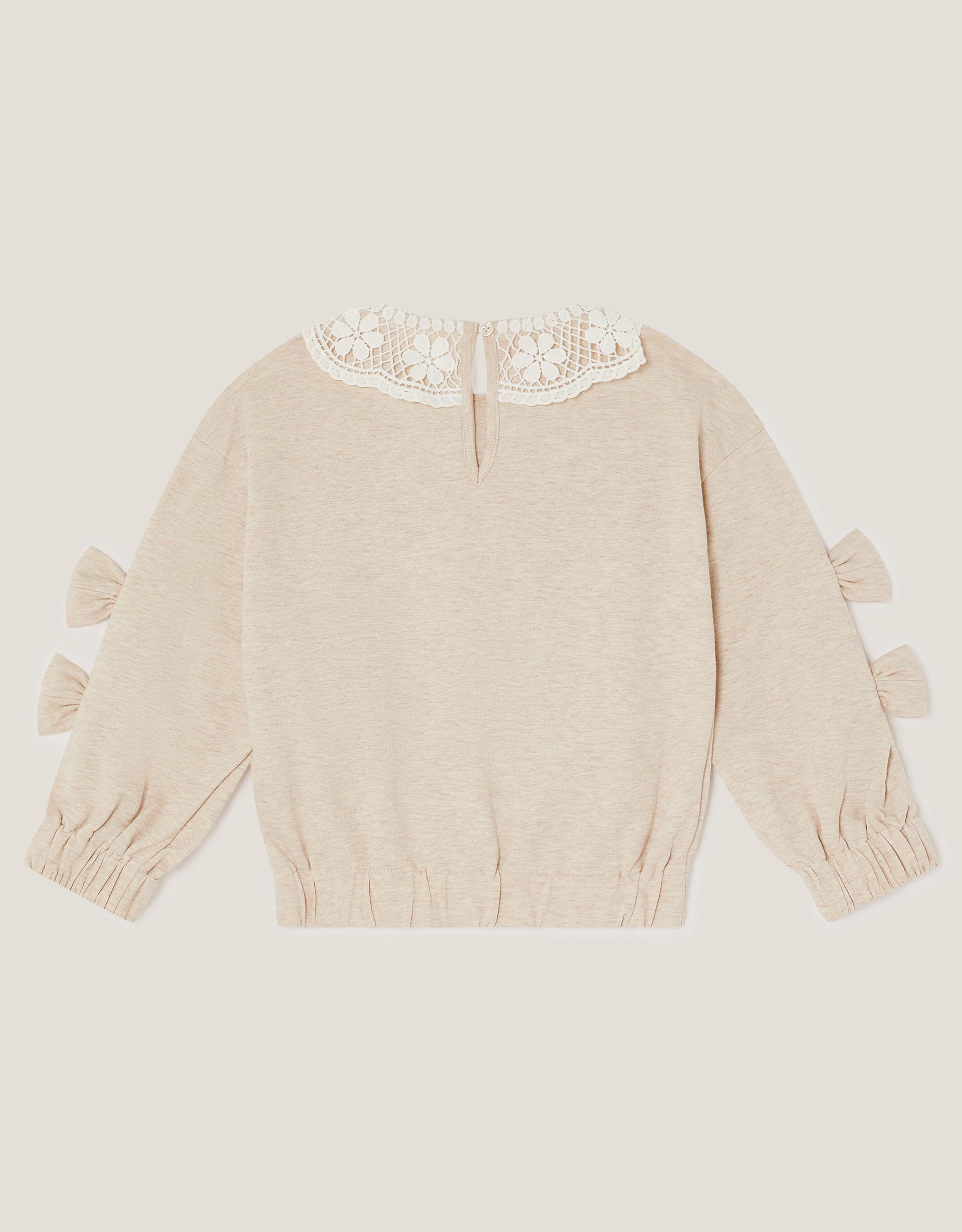 DUKS - LACE BOW PEARL COLL SWEAT