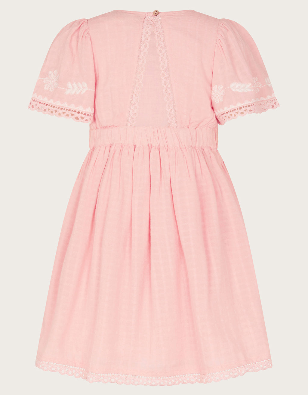 HALJINA - PINK COTTON EMB DRESS
