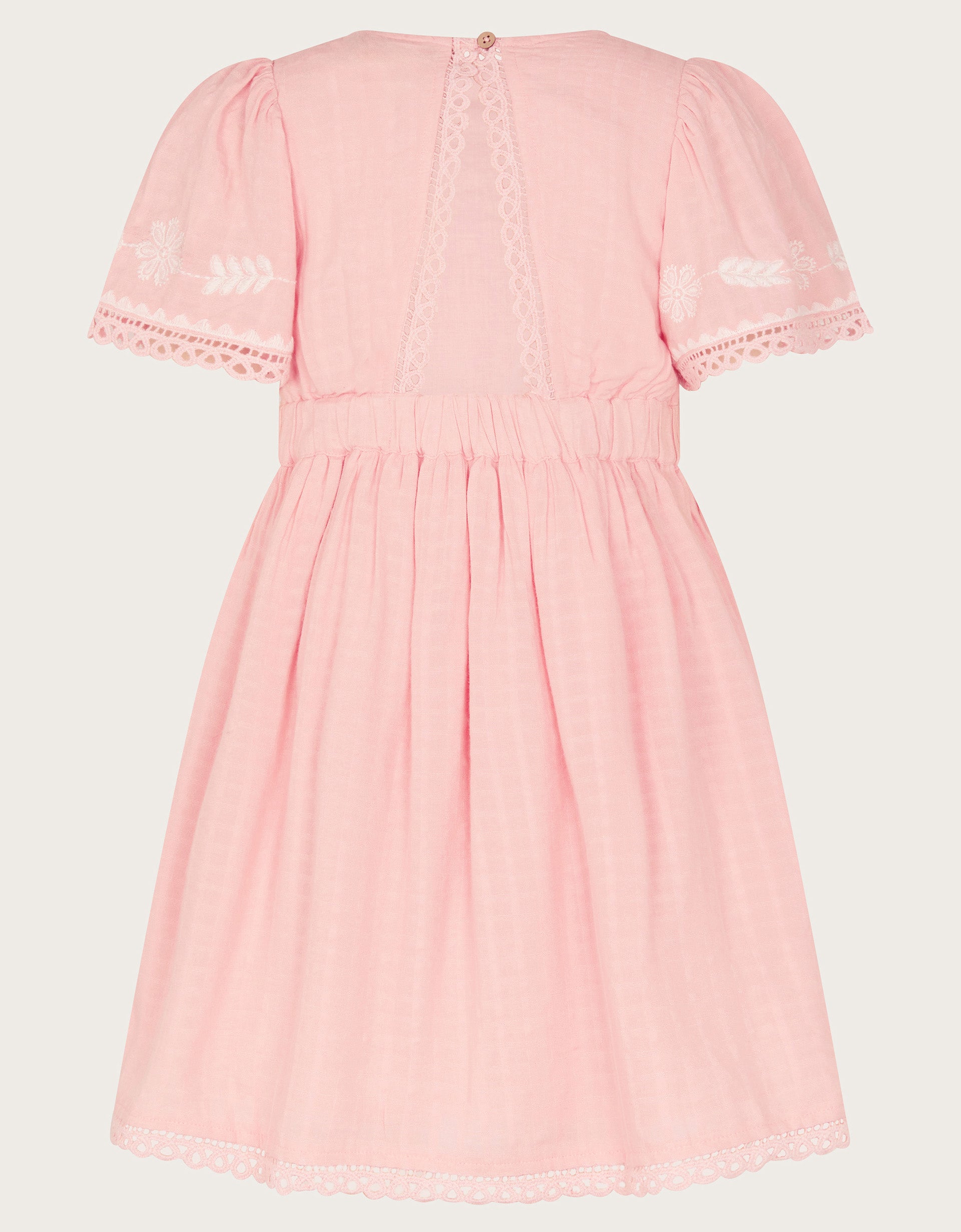 HALJINA - PINK COTTON EMB DRESS