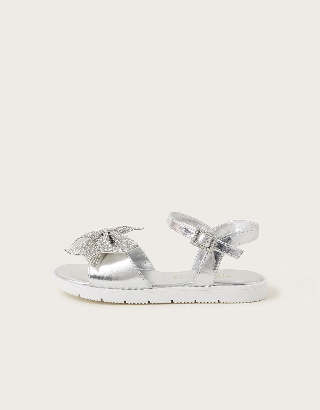 SANDALE - SILVER DIAMANTE BOW SANDA