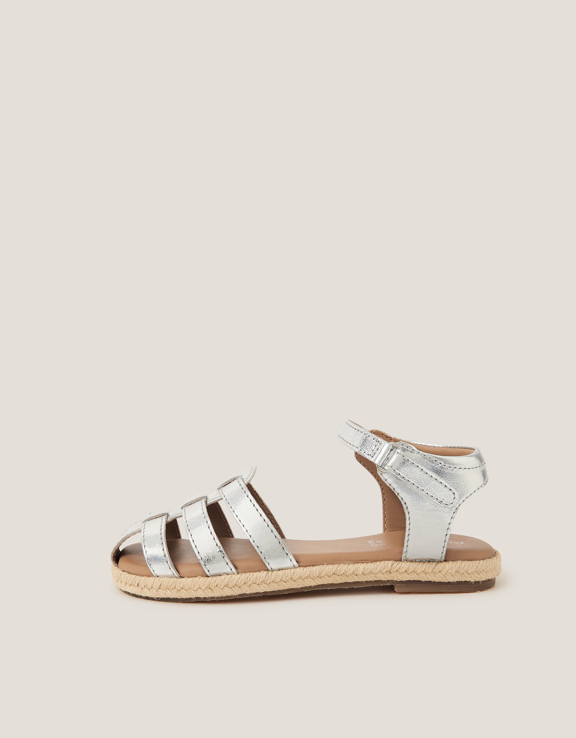 SANDALE - CAGED LEATHER SILVER ESPA