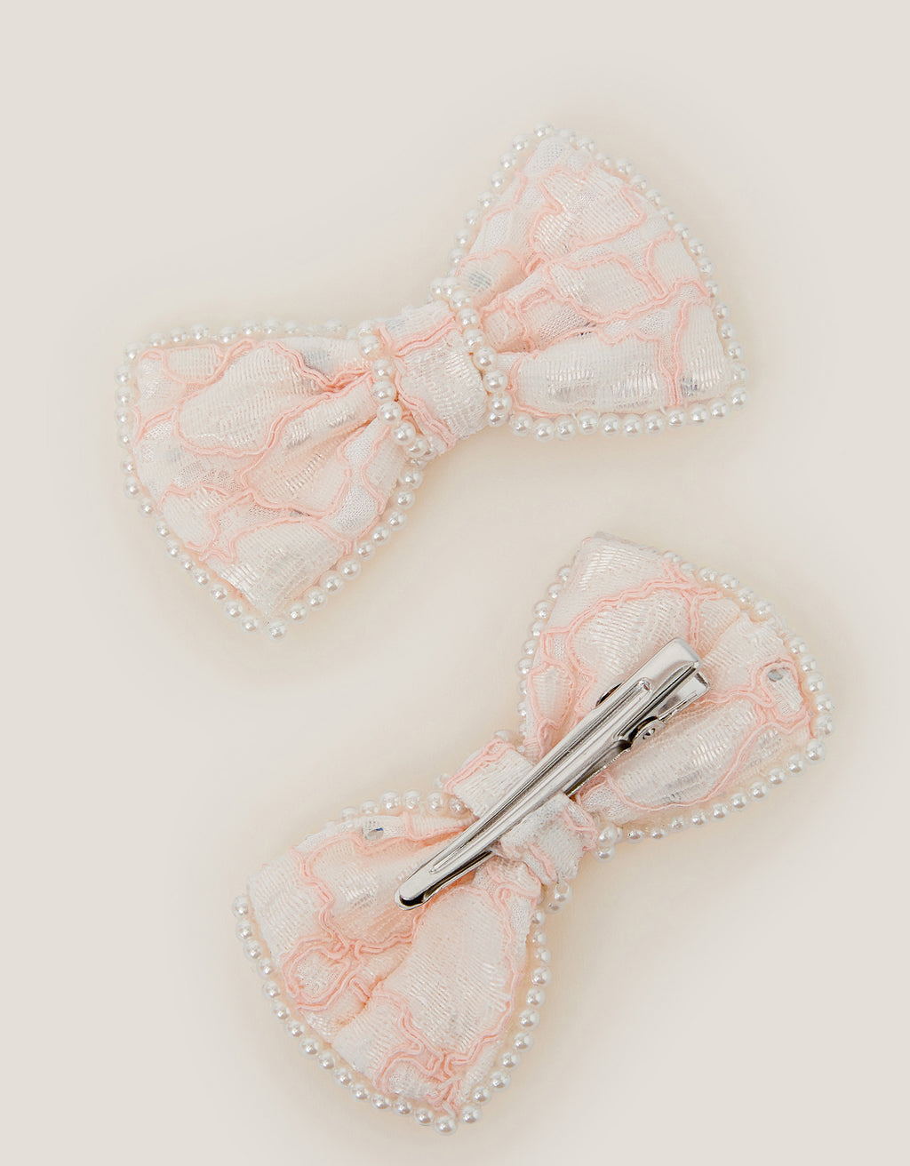 SET SNALA - 2PK LACEY BOW CLIPS