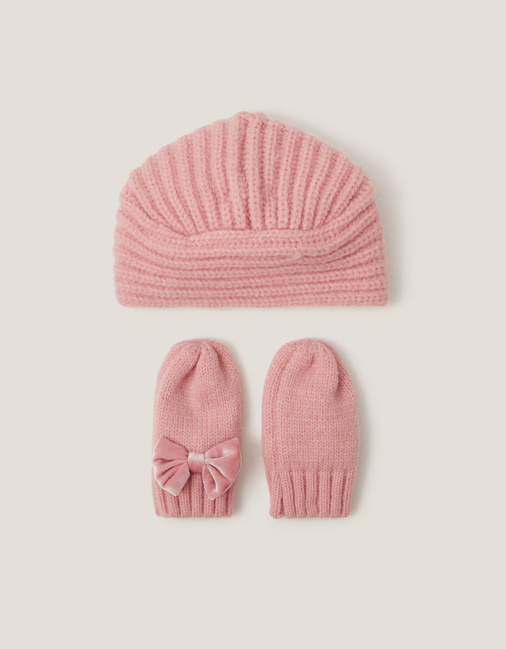 SET KAPA I RUKAVICE - BABY TURBAN BOW HAT W/ MI