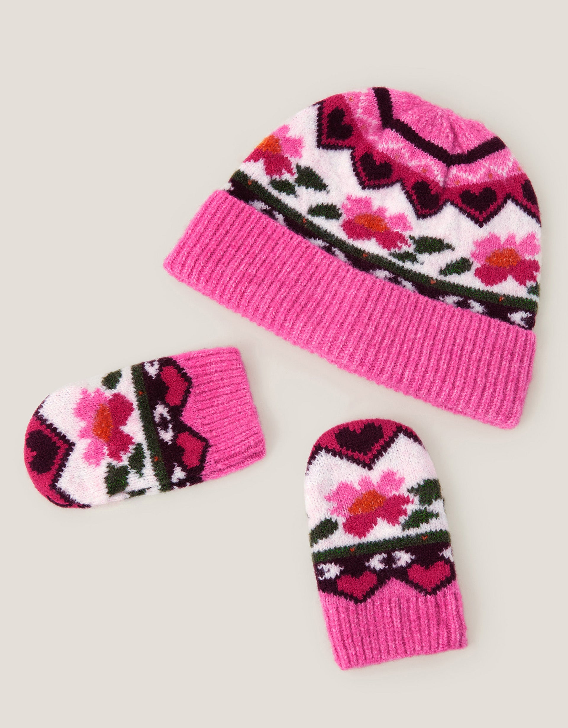 SET KAPA I RUKAVICE - BABY ROSE HAT AND MITTEN