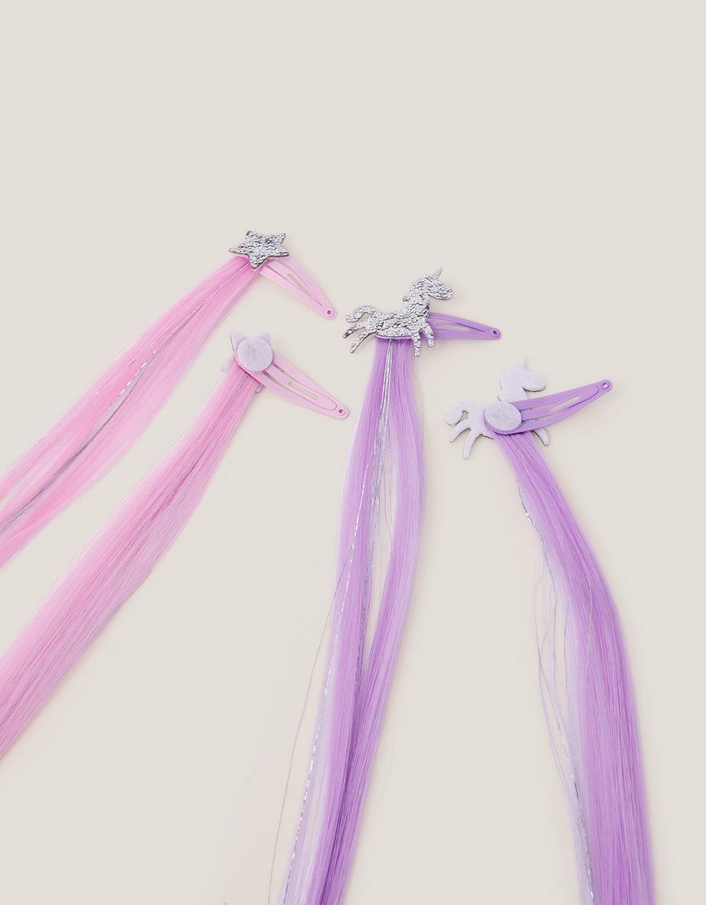 SET SNALA - 4 X UNICORN FAUX HAIRCLIP