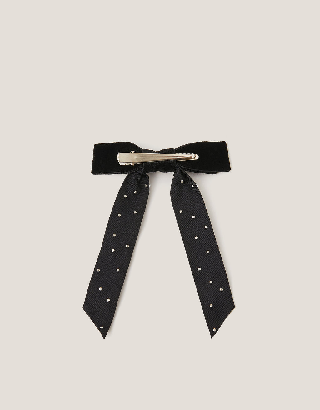 MASNA ZA KOSU - PEARL VELVET BOW CLIP