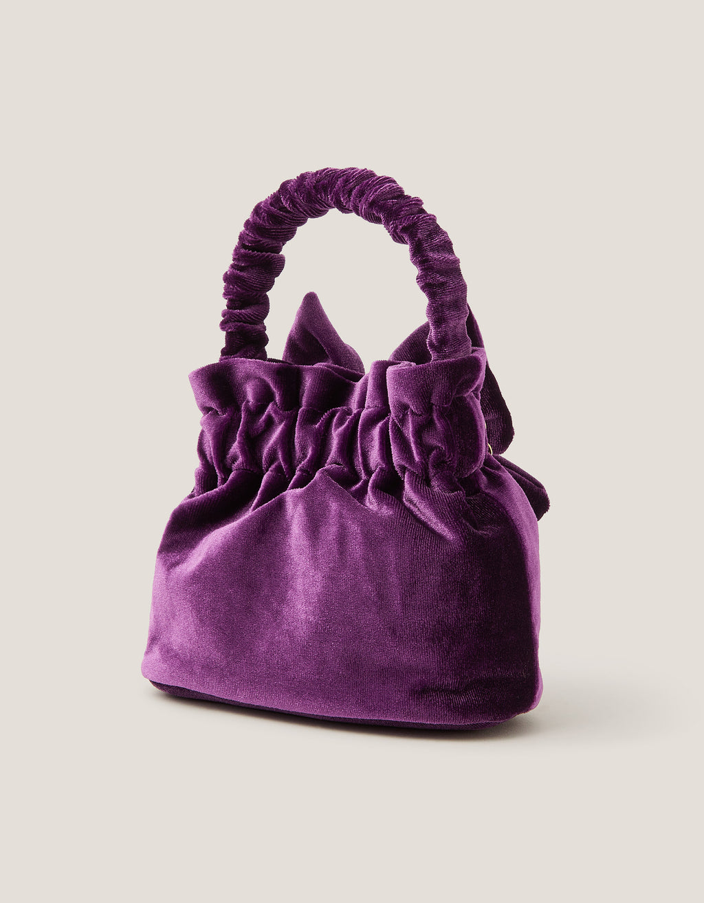 TORBA - PUFF BOW VELVET POUCH BAG