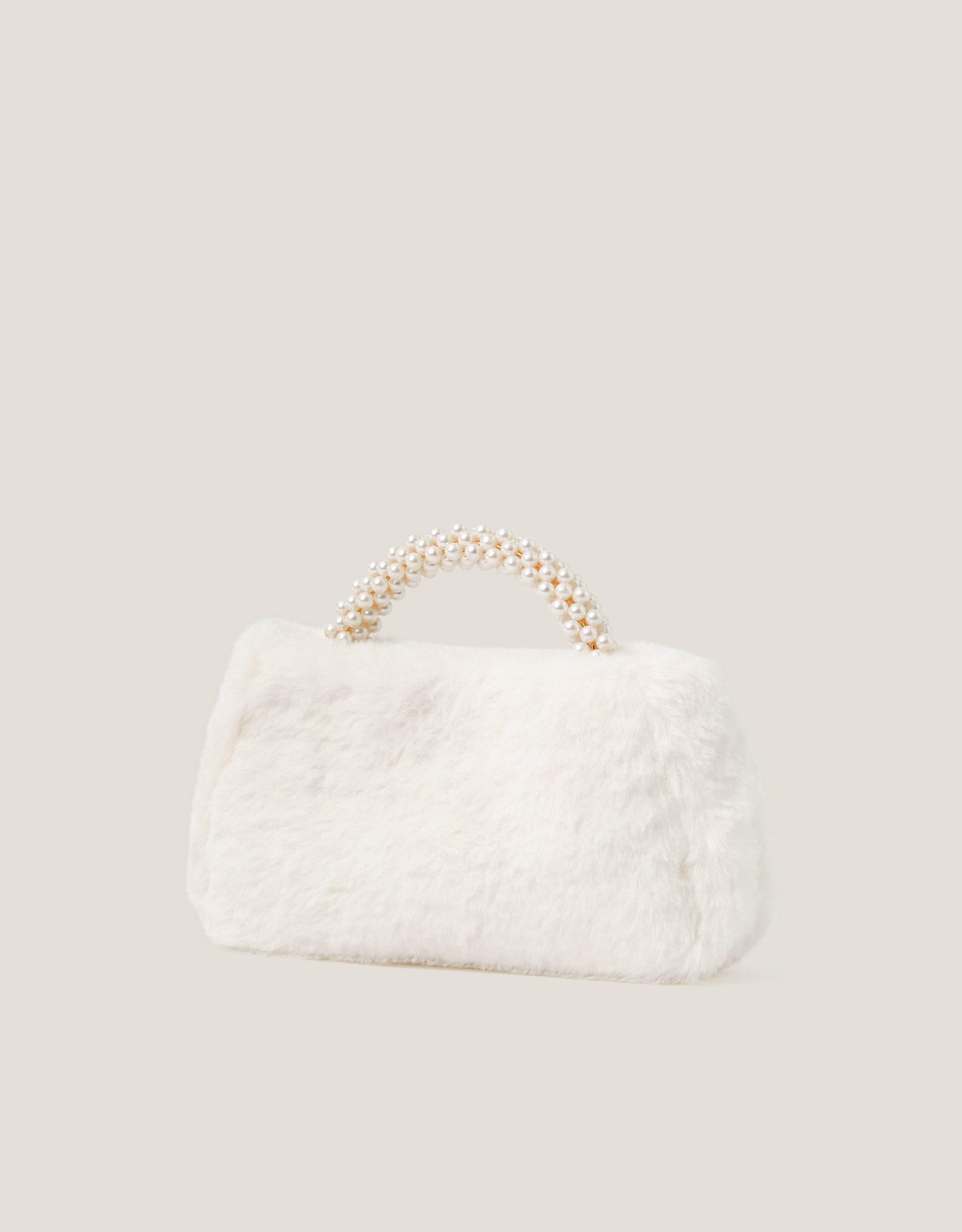 TORBA - FLUFFY PEARL HANDLE BAG