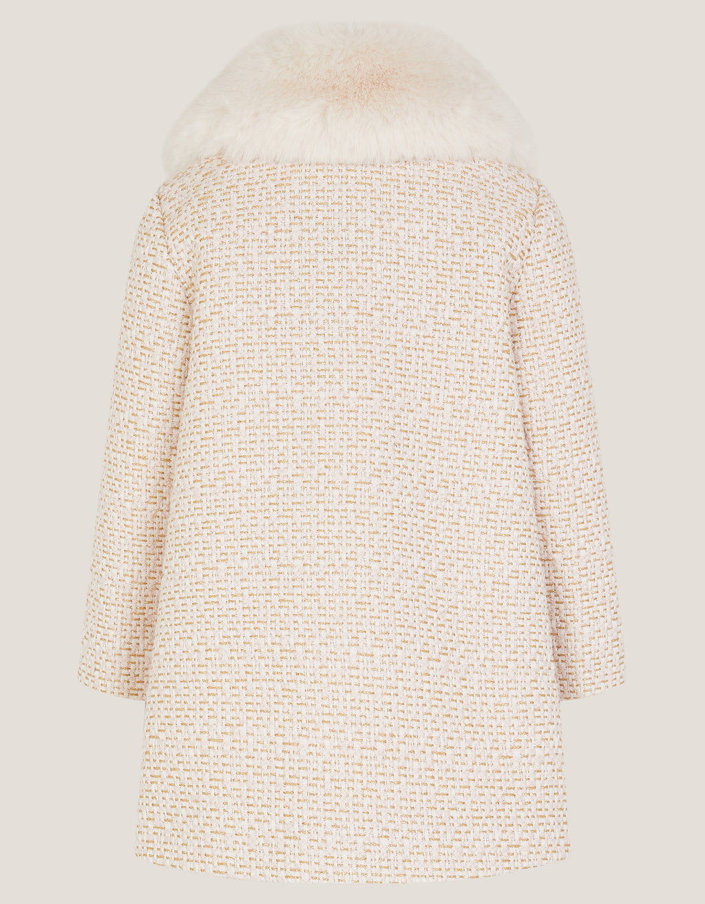 KAPUT - BABY TWEED COAT FUR CLLAR