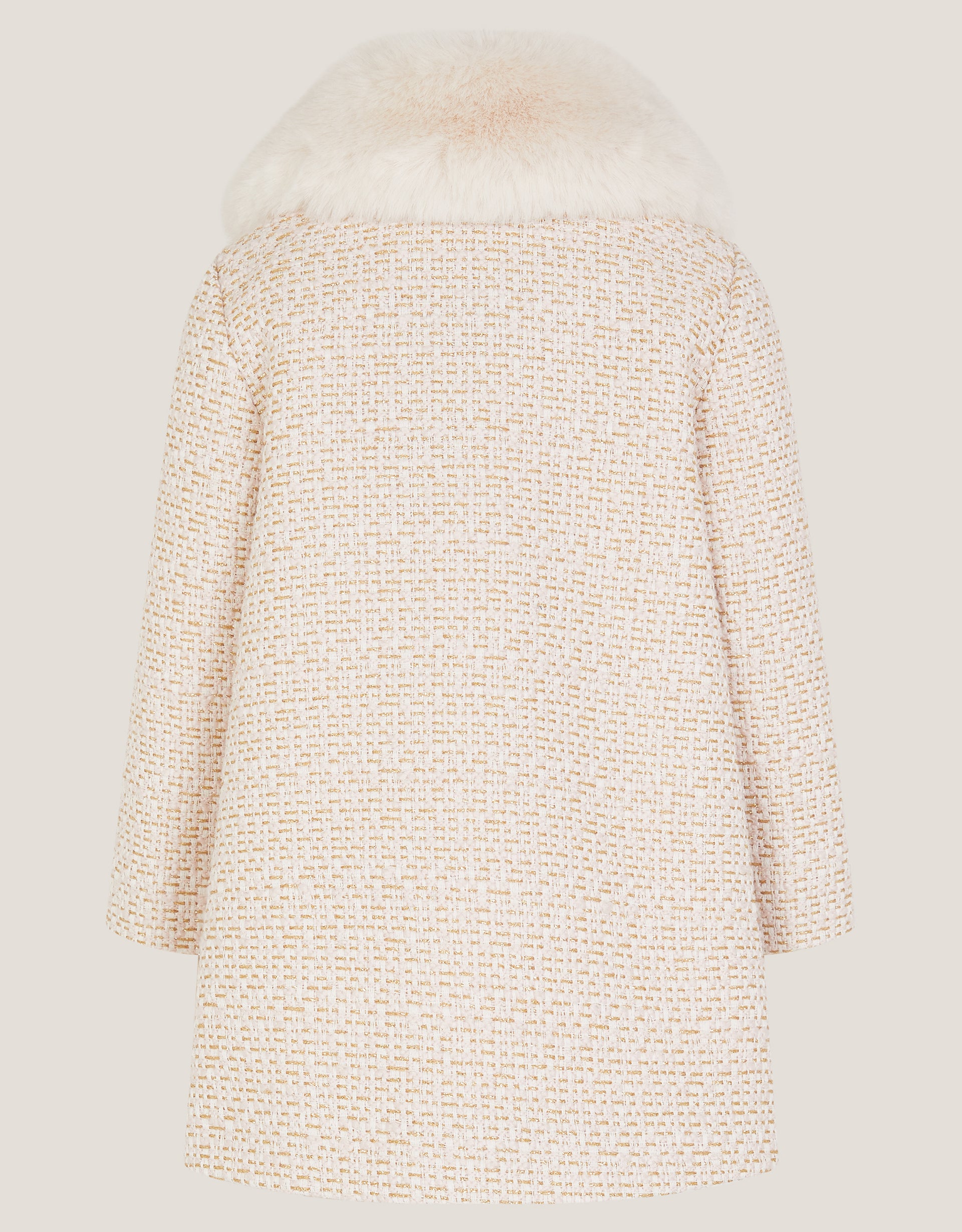 KAPUT - BABY TWEED COAT FUR CLLAR