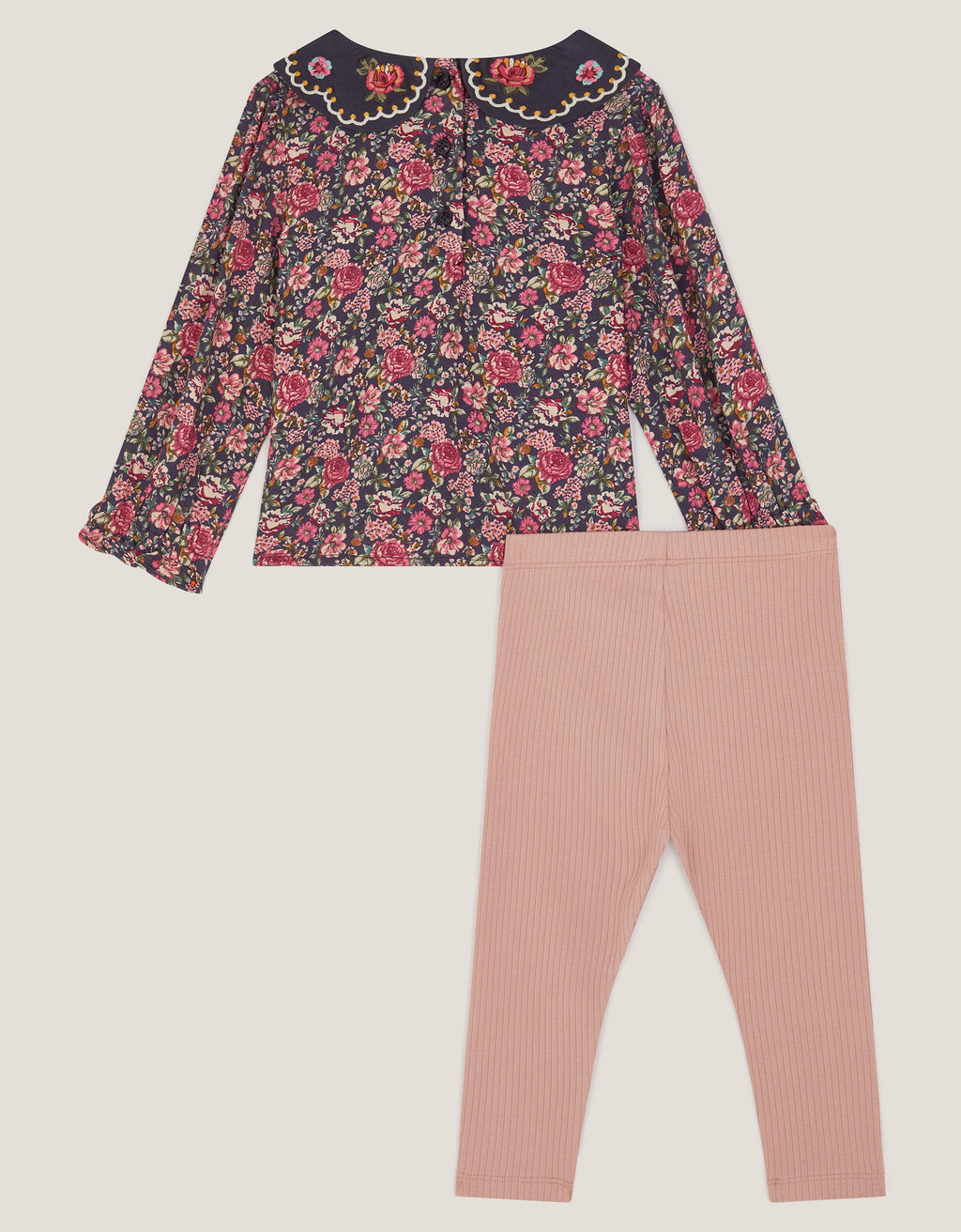 HELANKE - NAVY FLRL BLOUSE/ LEGGING