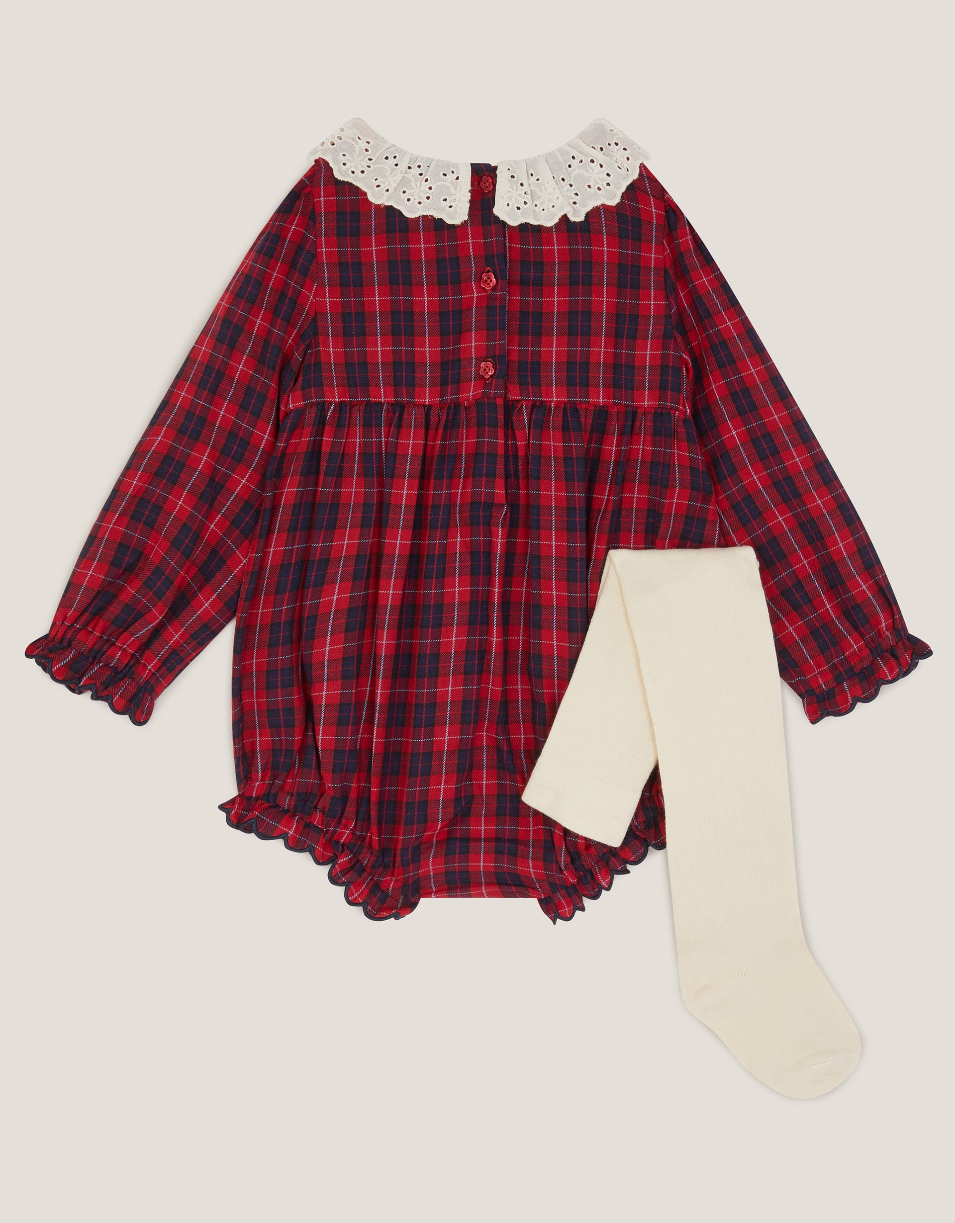 HULAHOPKE - NBG TARTAN ROMPER/TIGHTS
