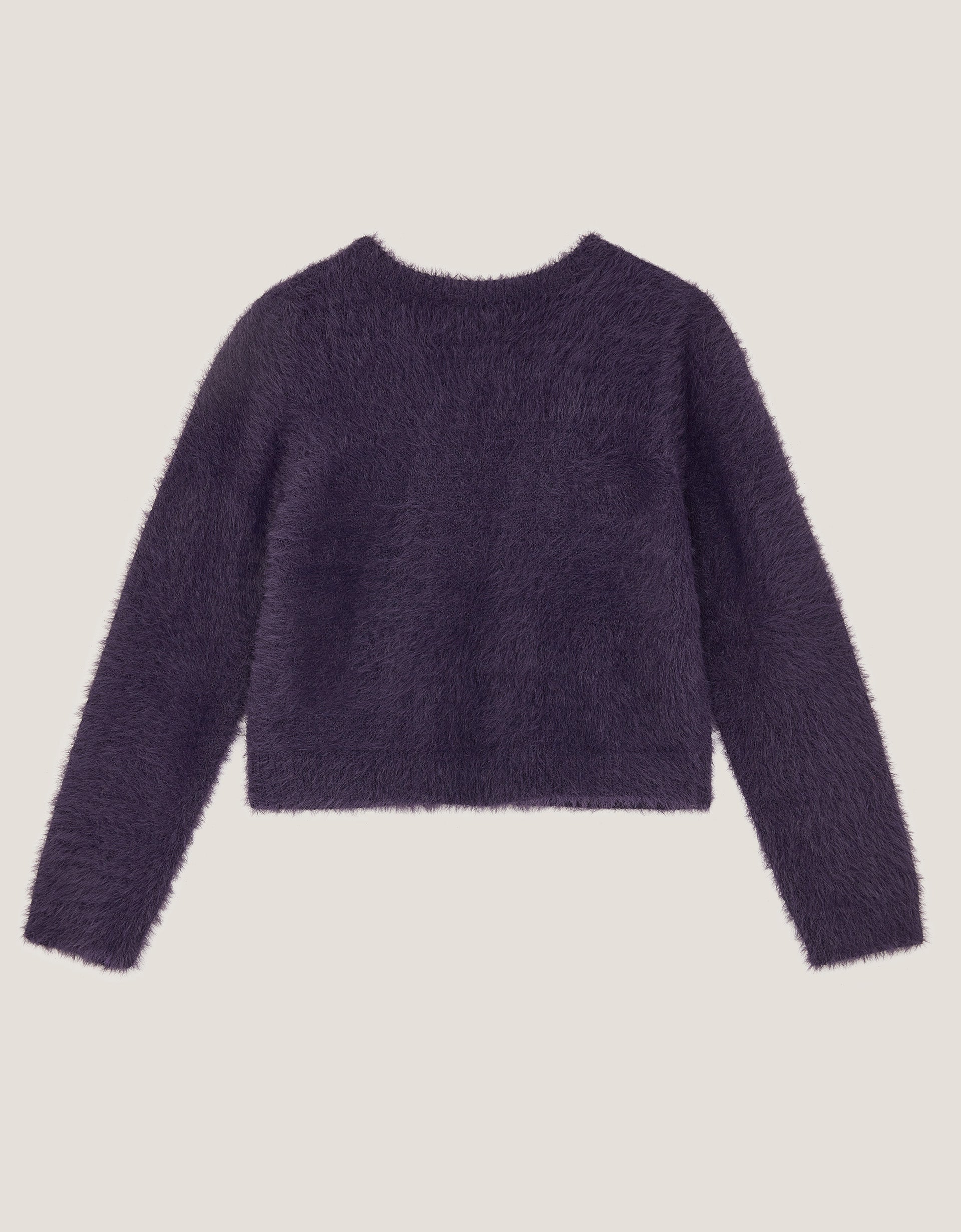 KARDIGAN - NAVY BOW TRIM EYELASH KNI