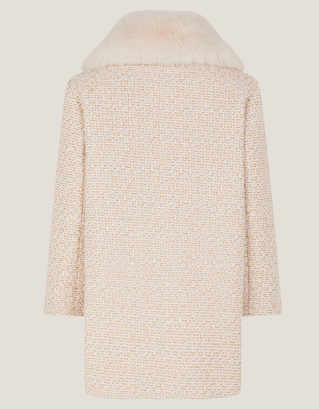 KAPUT - TWEED COAT FUR COLLAR