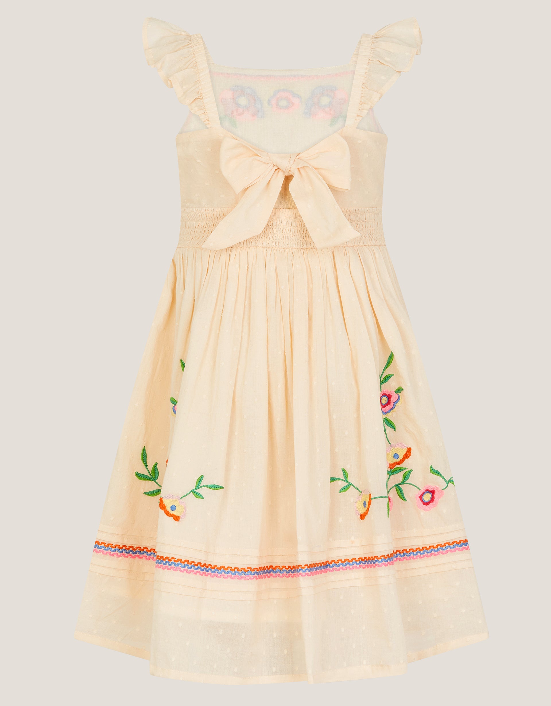 HALJINA - FLORAL EMB SUN DRESS