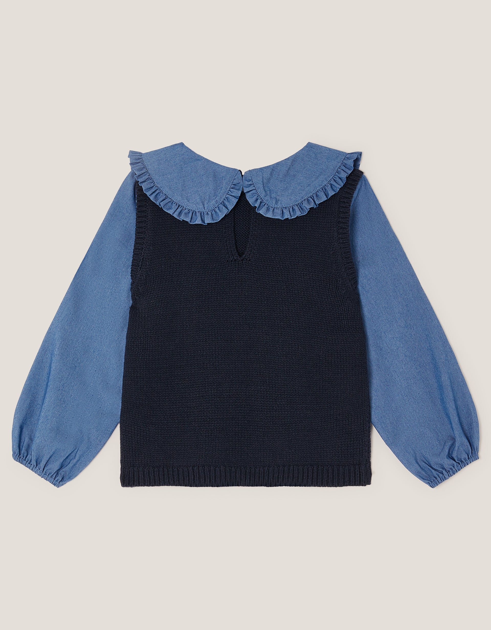 BLUZA - KNITTED TANK TOP CHAMBRAY