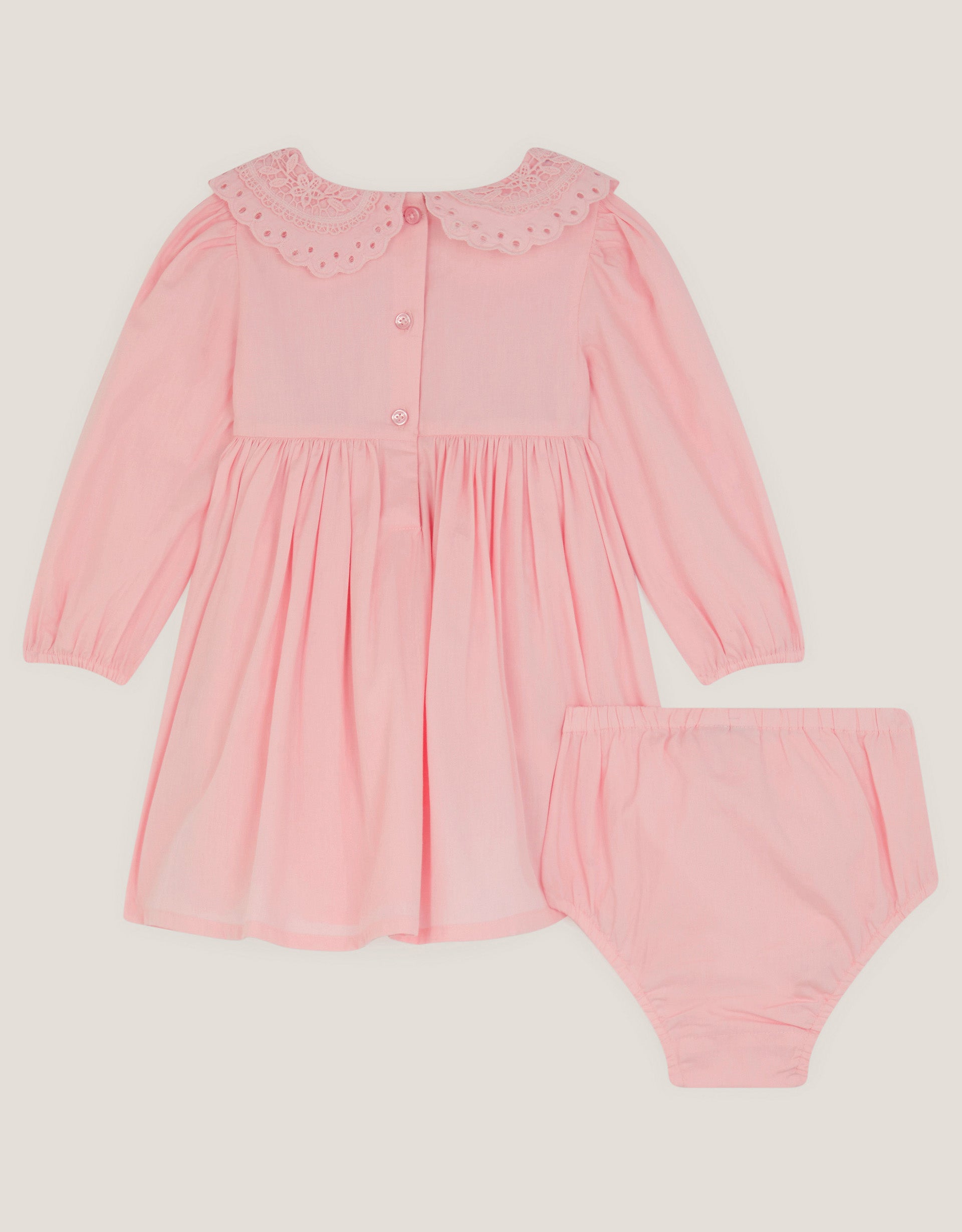 HALJINA - BABY PINK EMB SMOCK DRESS