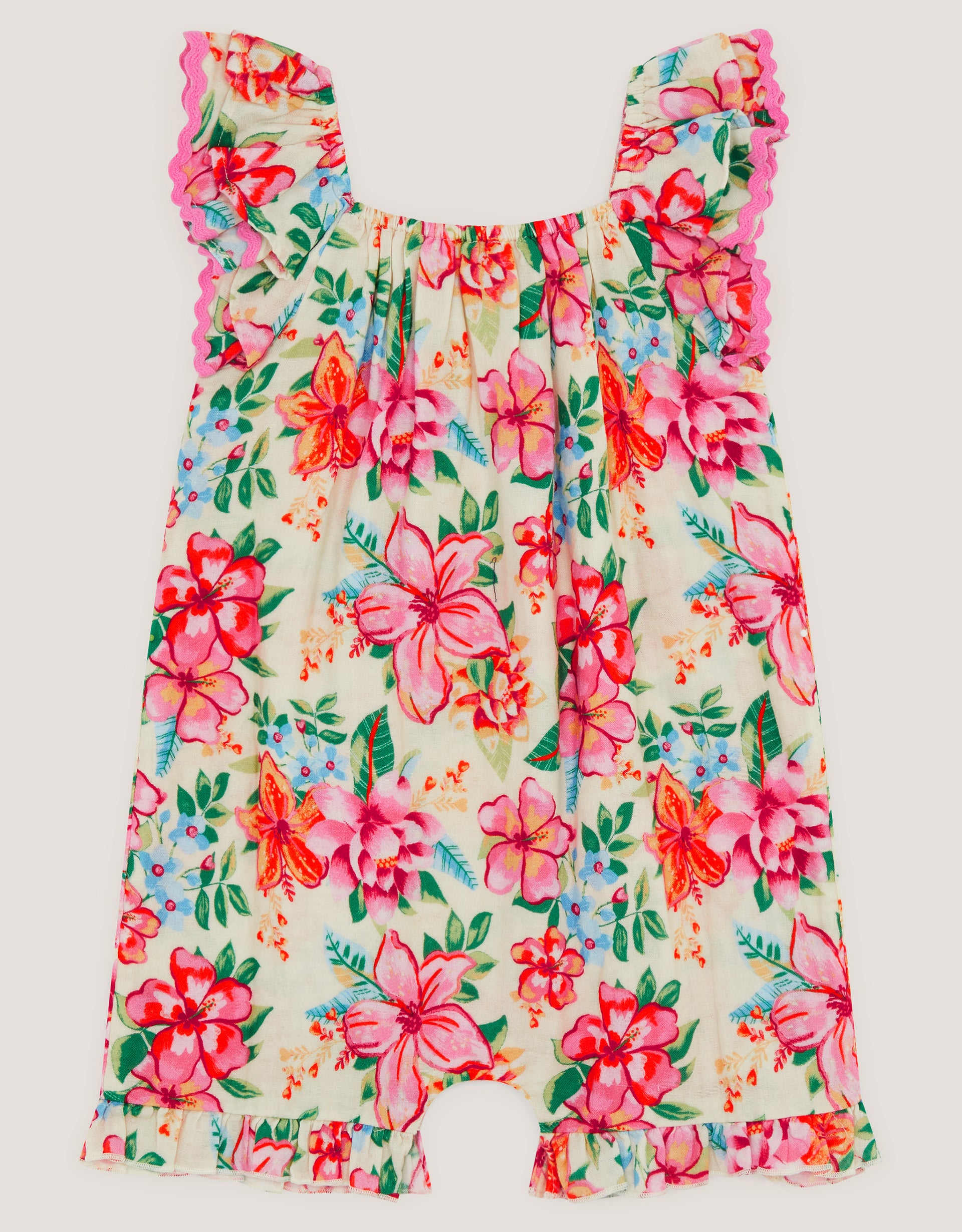 KOMBINEZON - BABY WHITE FLORAL ROMPER