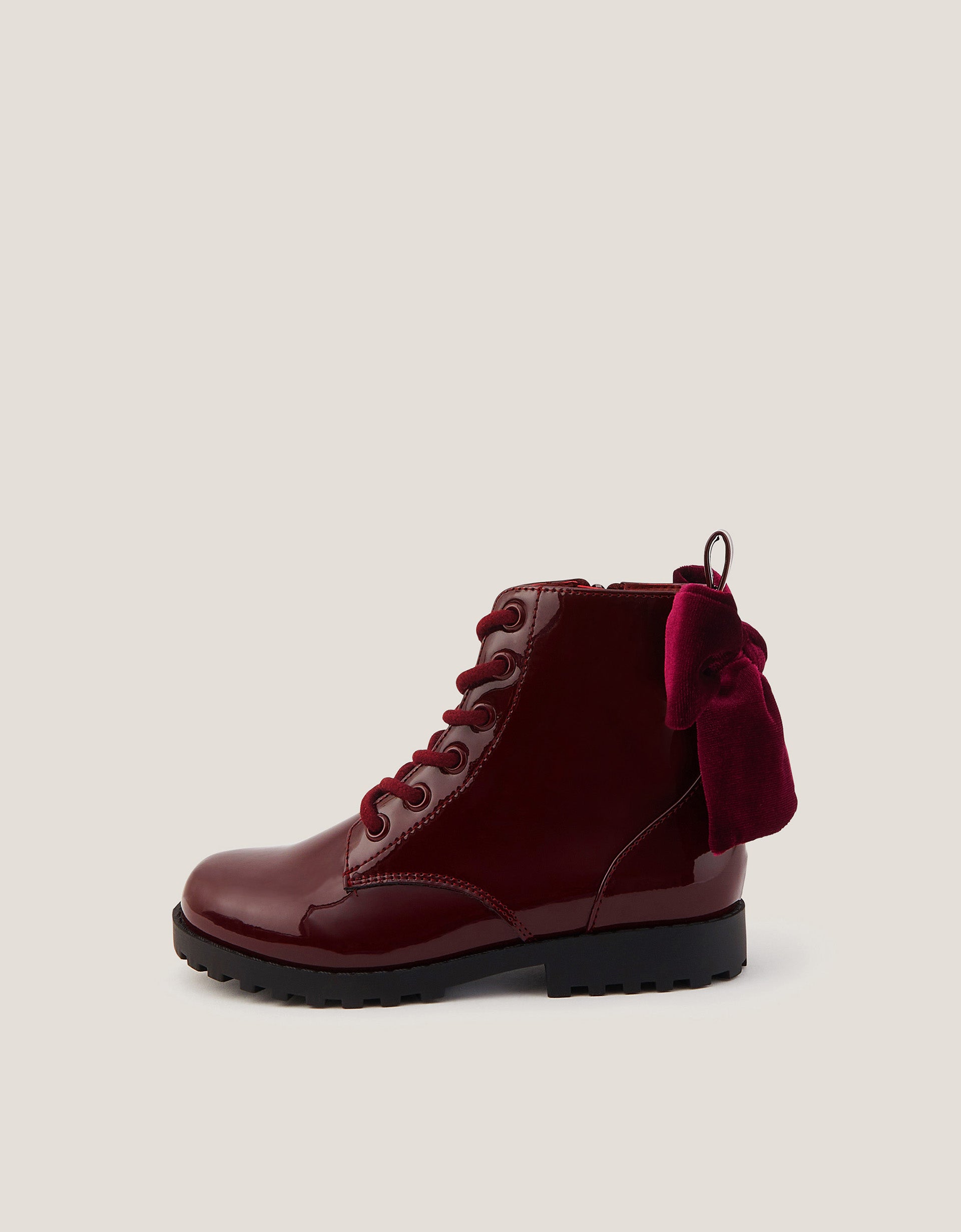 CIZME - BURGANDY VELVET BOW BOOT