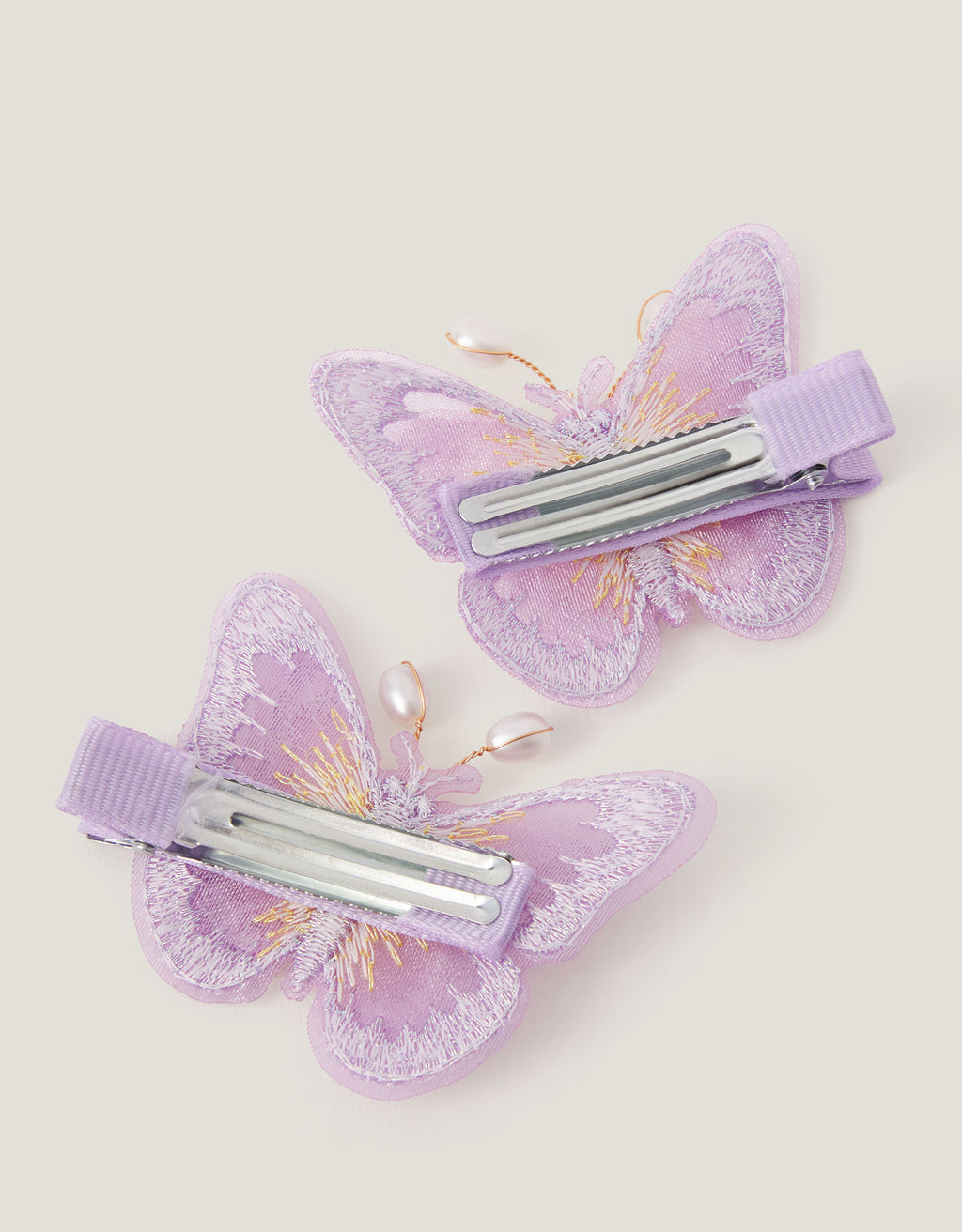 SET ŠNALA - 2PK PEARL EMB BFLY CLIPS