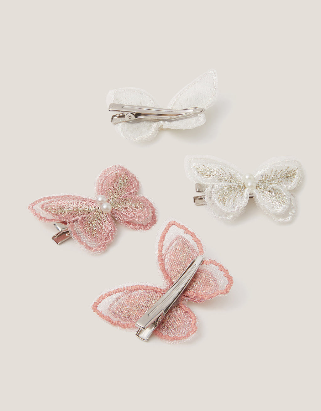SET ŠNALA - 4PK EMB BUTTERFLY CLIPS