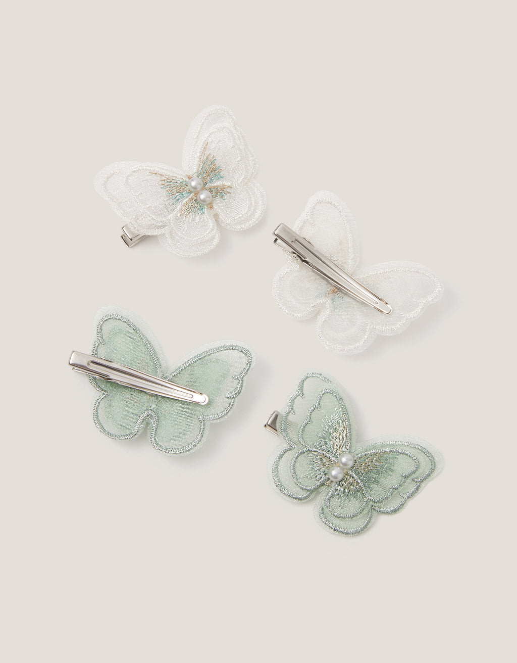 SET ŠNALA - 4PK EMB BUTTERFLY CLIPS