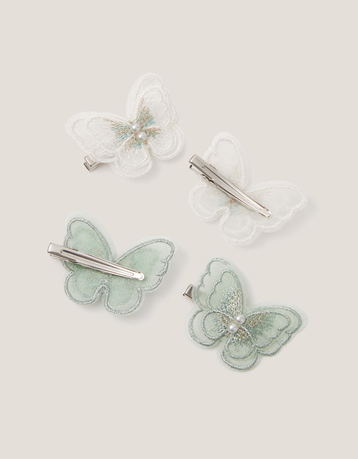 SET ŠNALA - 4PK EMB BUTTERFLY CLIPS