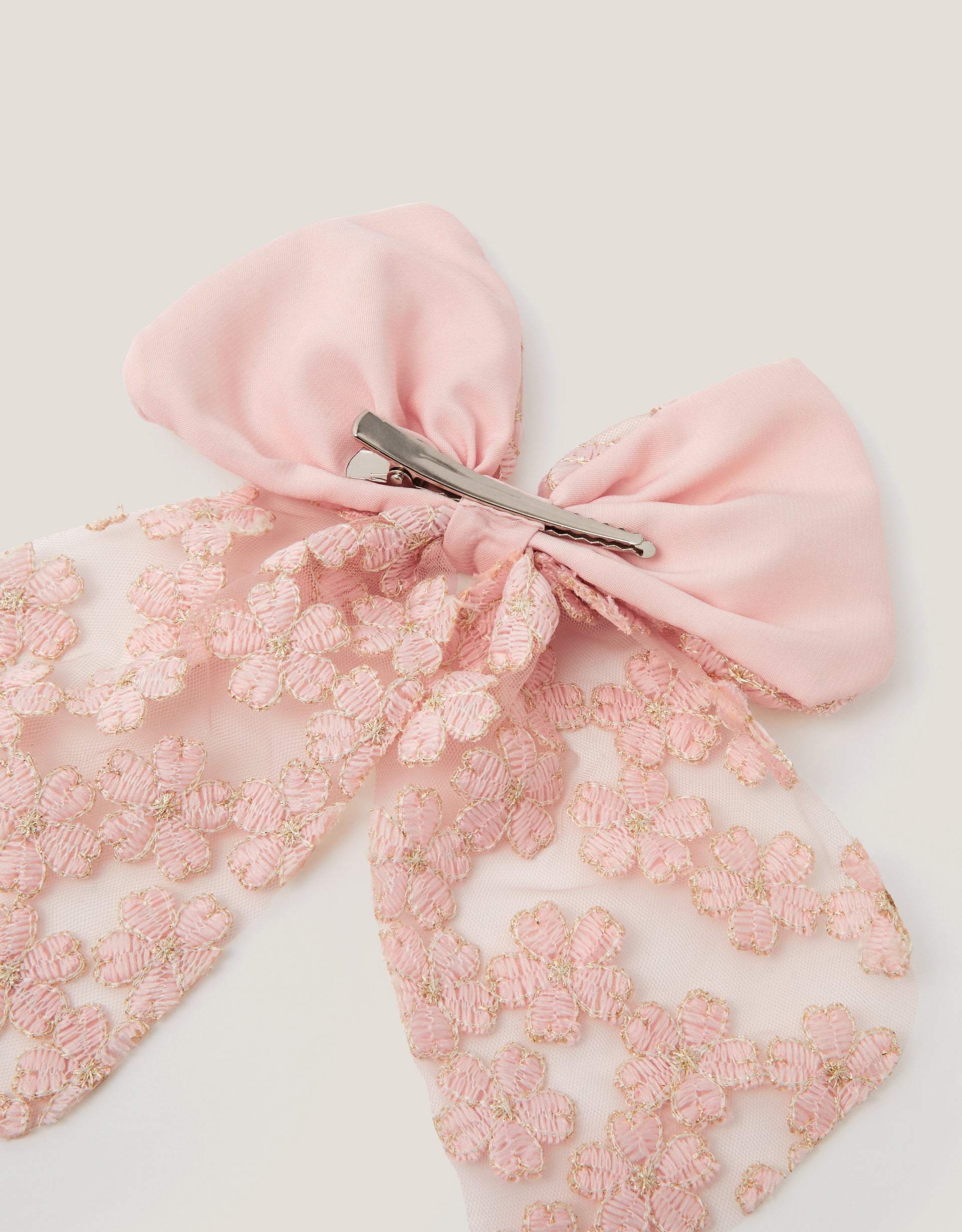 MAŠNA ZA KOSU - EMB LACE LONG BOW CLIP