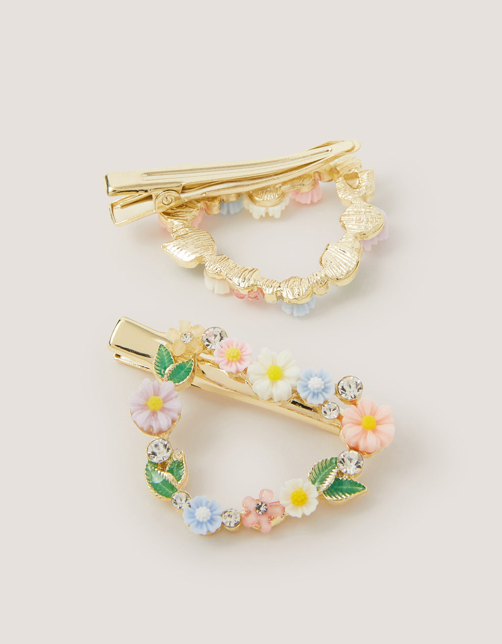 SET ŠNALA ZA KOSU - 2PK FLORAL HEART CLIPS