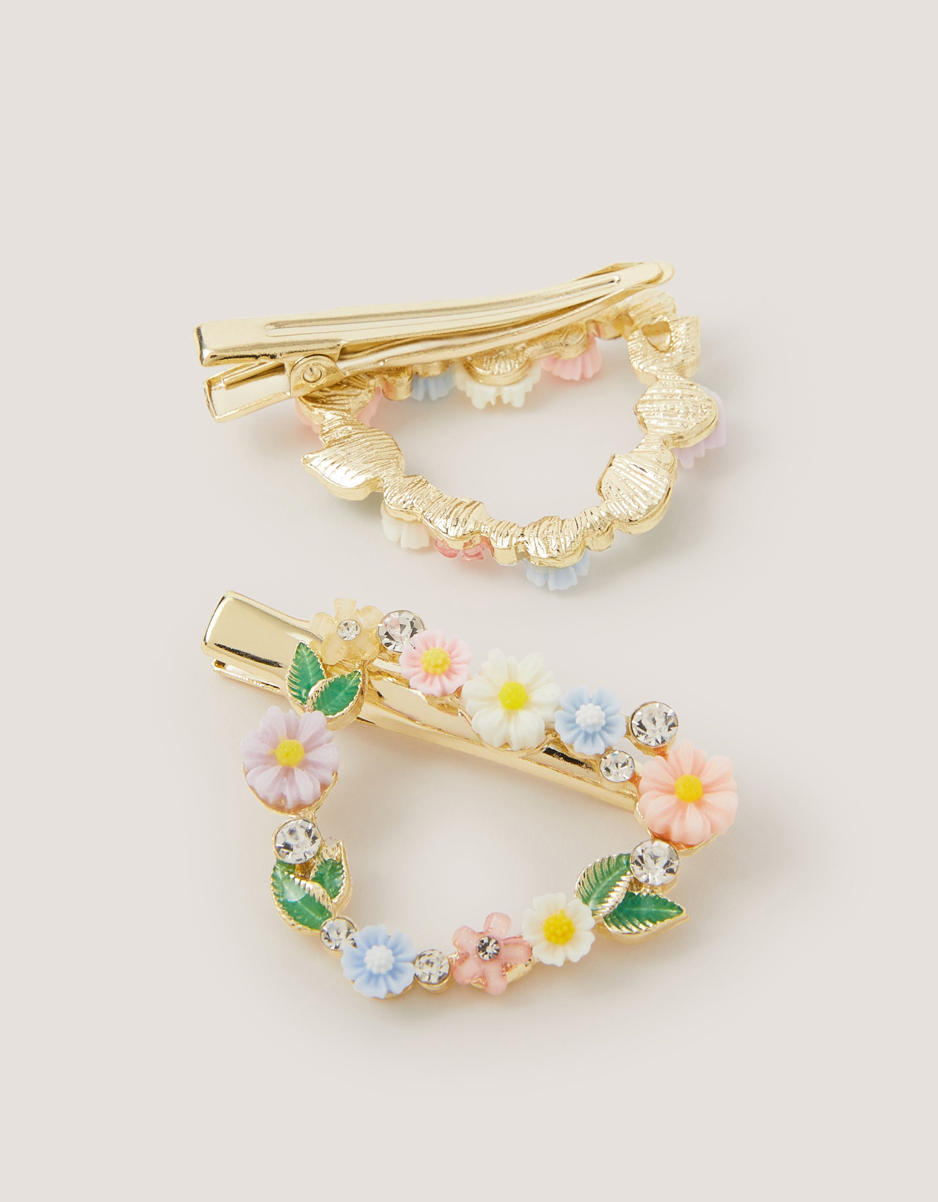 SET ŠNALA ZA KOSU - 2PK FLORAL HEART CLIPS
