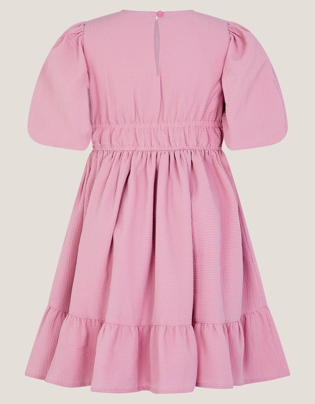 HALJINA - PINK CROCHET YOKE DRESS