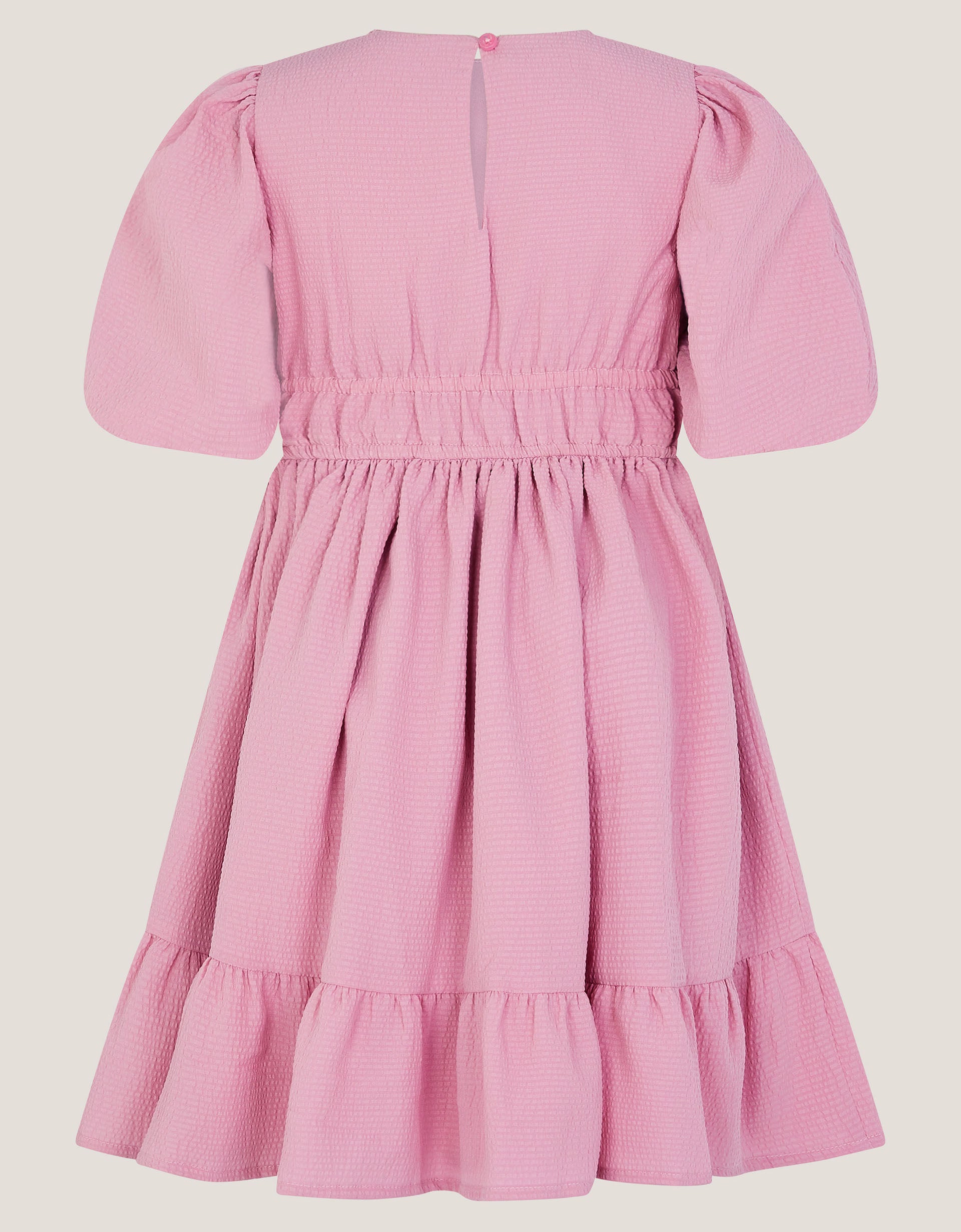 HALJINA - PINK CROCHET YOKE DRESS