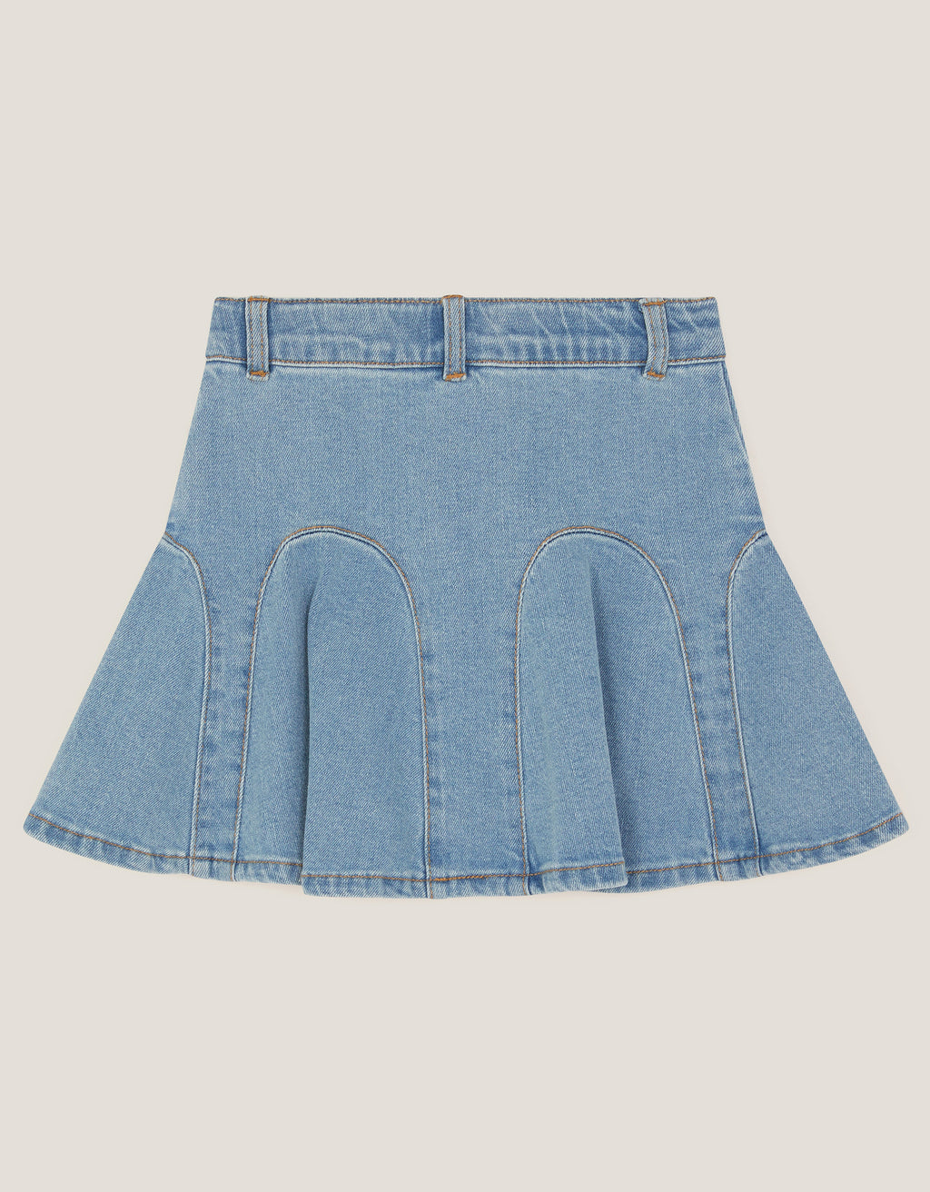SUKNJA - DENIM EMB GODET SKIRT