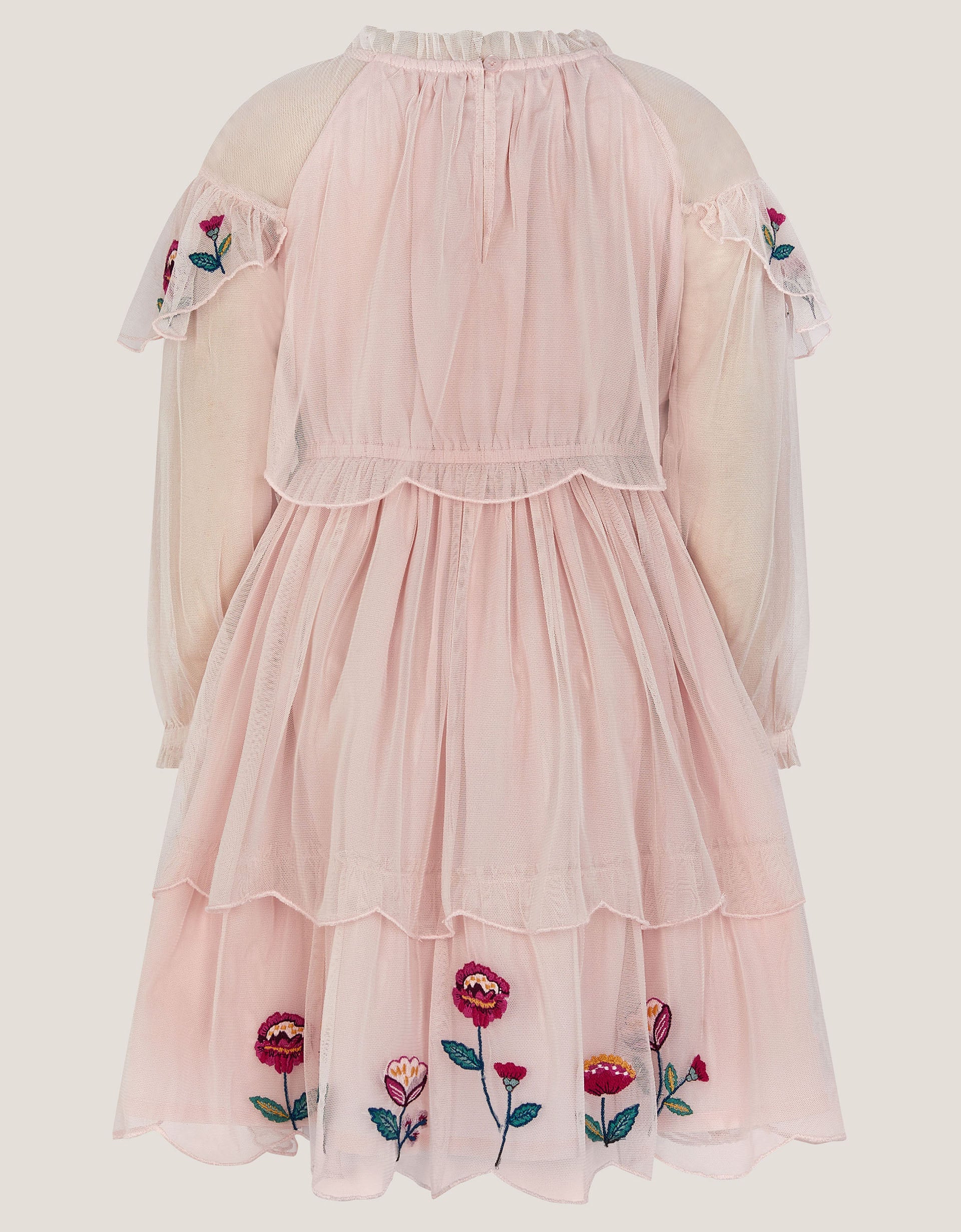 HALJINA - LS MESH SCALLOP EMB DRESS