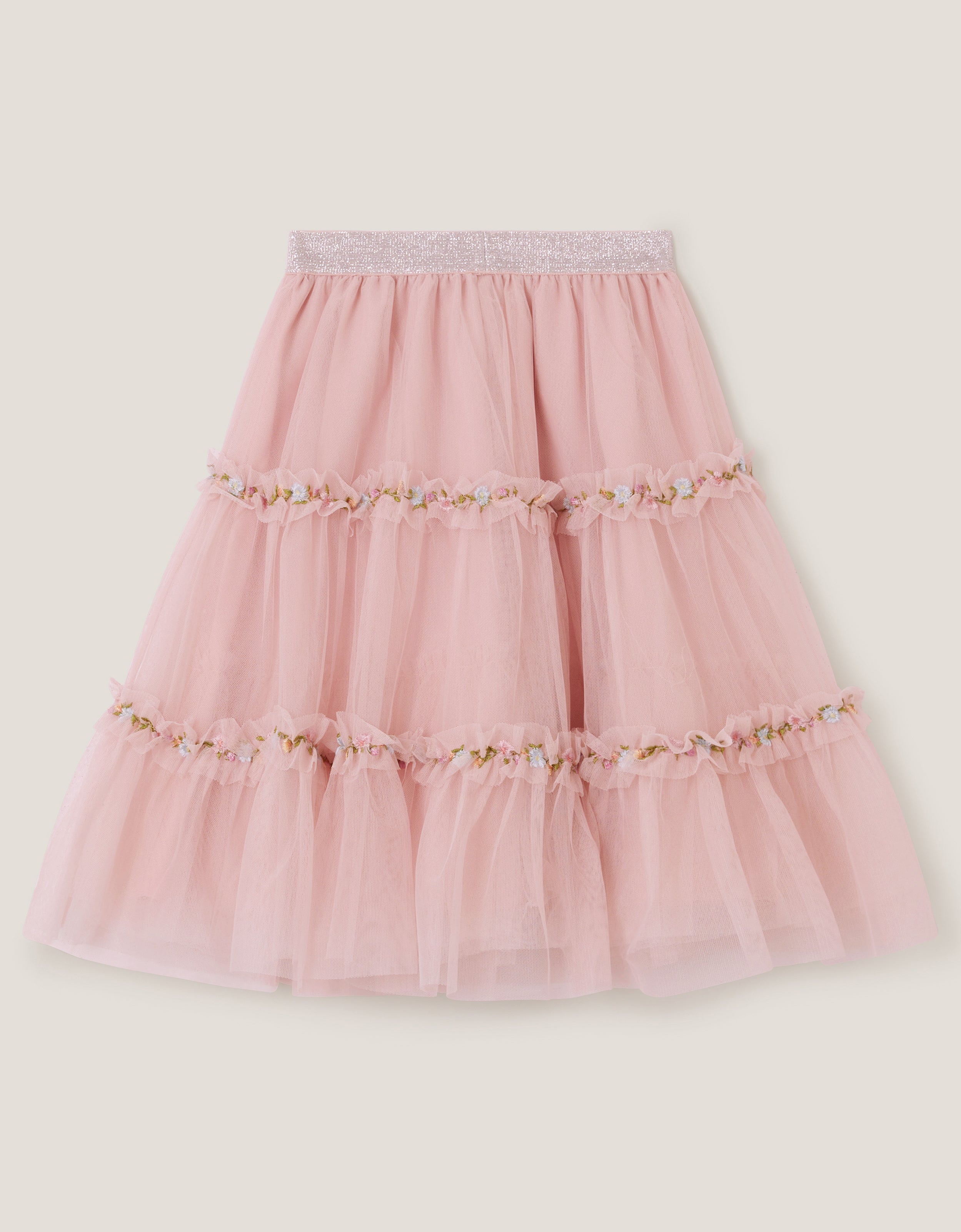 SUKNJA - LONG MESH EMB SKIRT