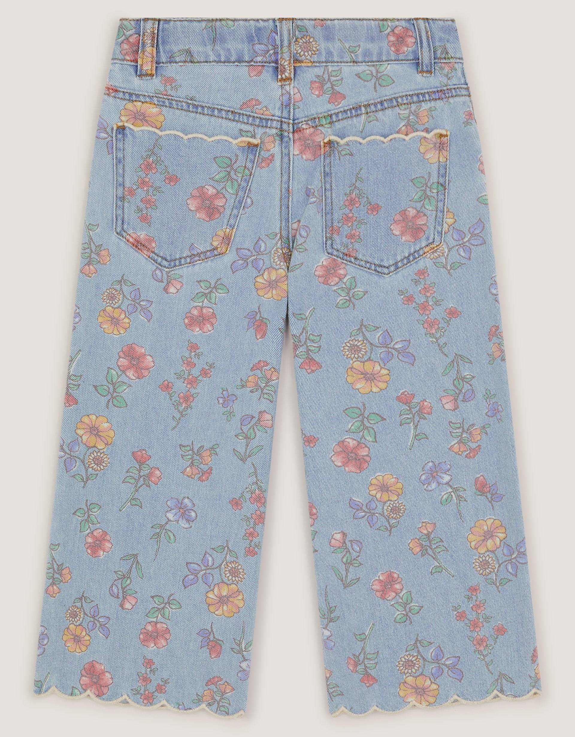 FARMERKE - FLORAL SCALLOP DENIM JEAN