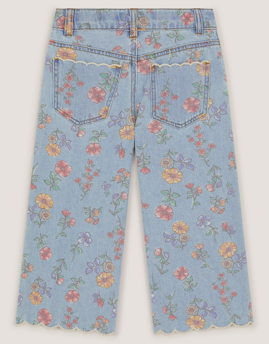 FARMERKE - FLORAL SCALLOP DENIM JEAN