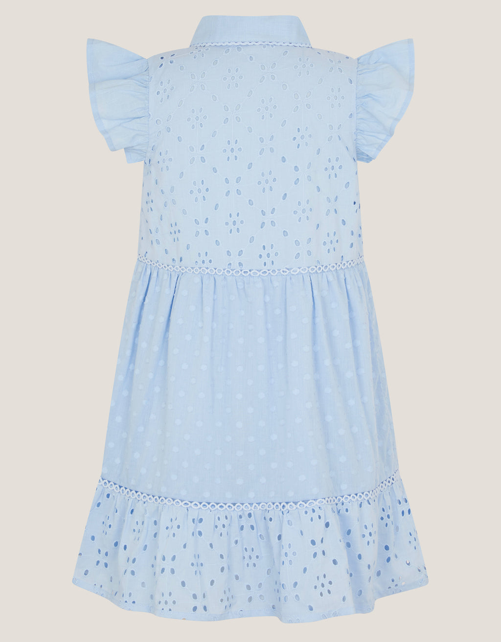 HALJINA - BLUE BROIDER BUTTON DRESS
